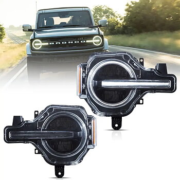 VLAND LED strålkastare för 2021-2026 Ford Bronco med Amber/White DRL Options