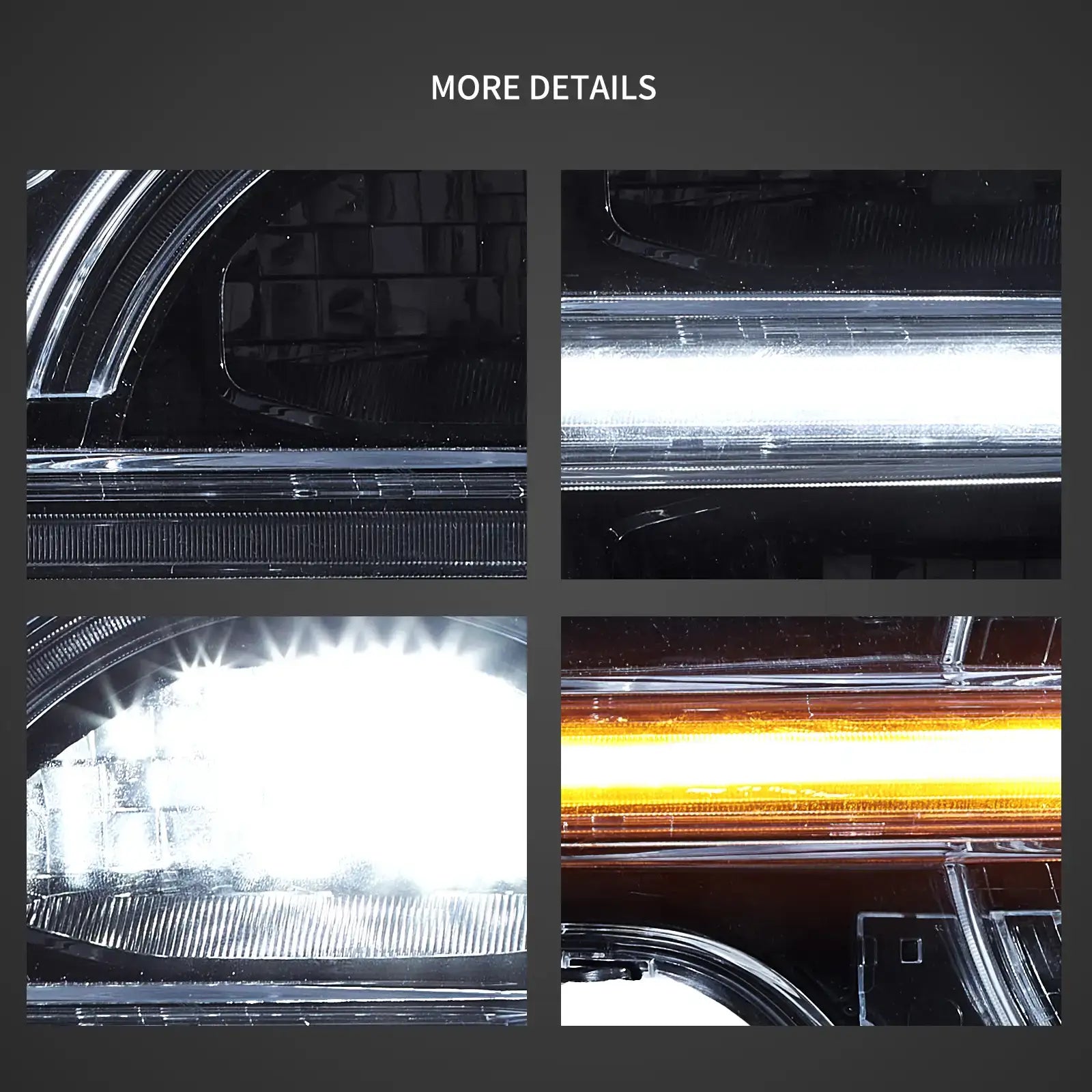 VLAND LED strålkastare för 2021-2026 Ford Bronco med Amber/White DRL Options - 8