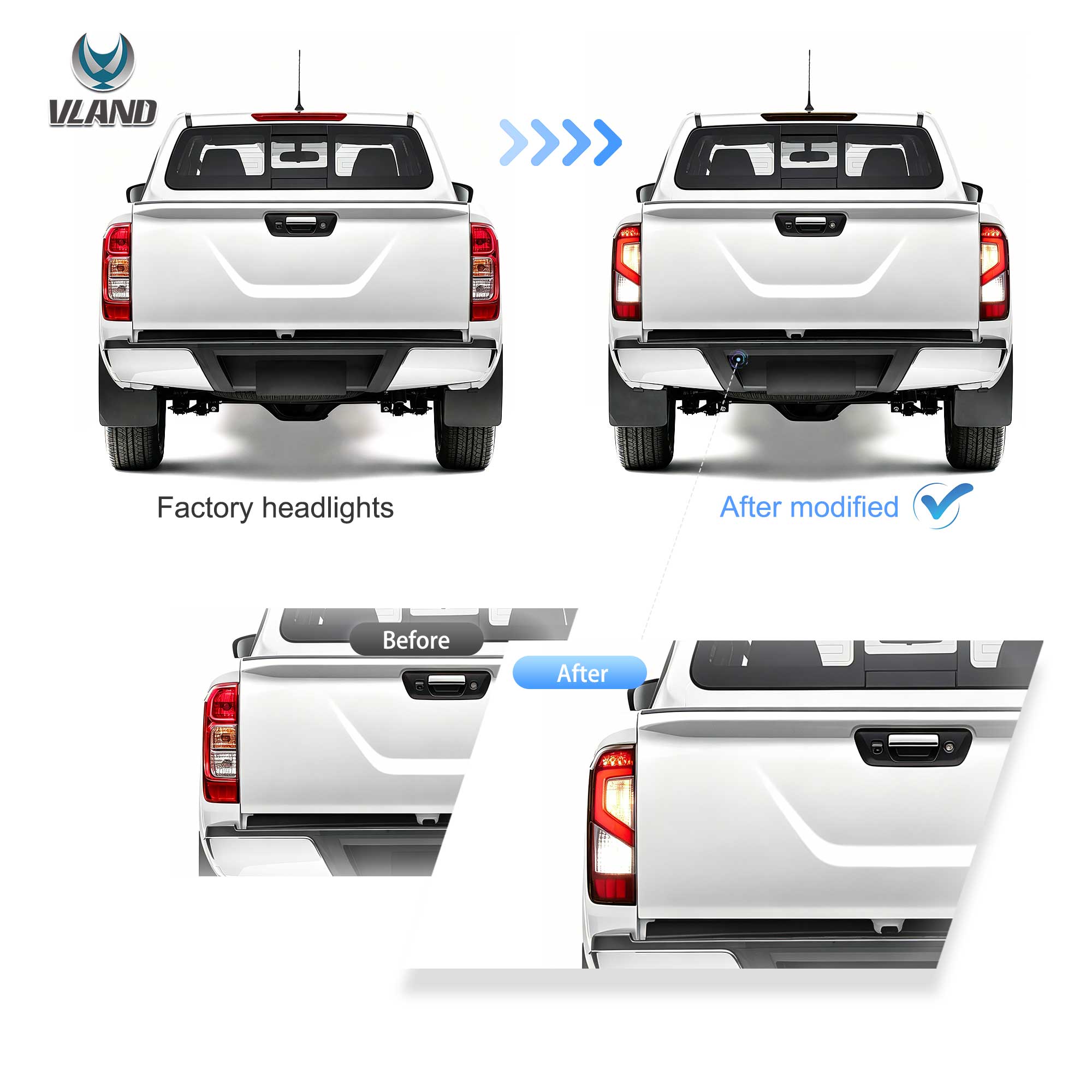 2014-2023 Nissan Navara/Frontier D23 Vland bakljus - 8