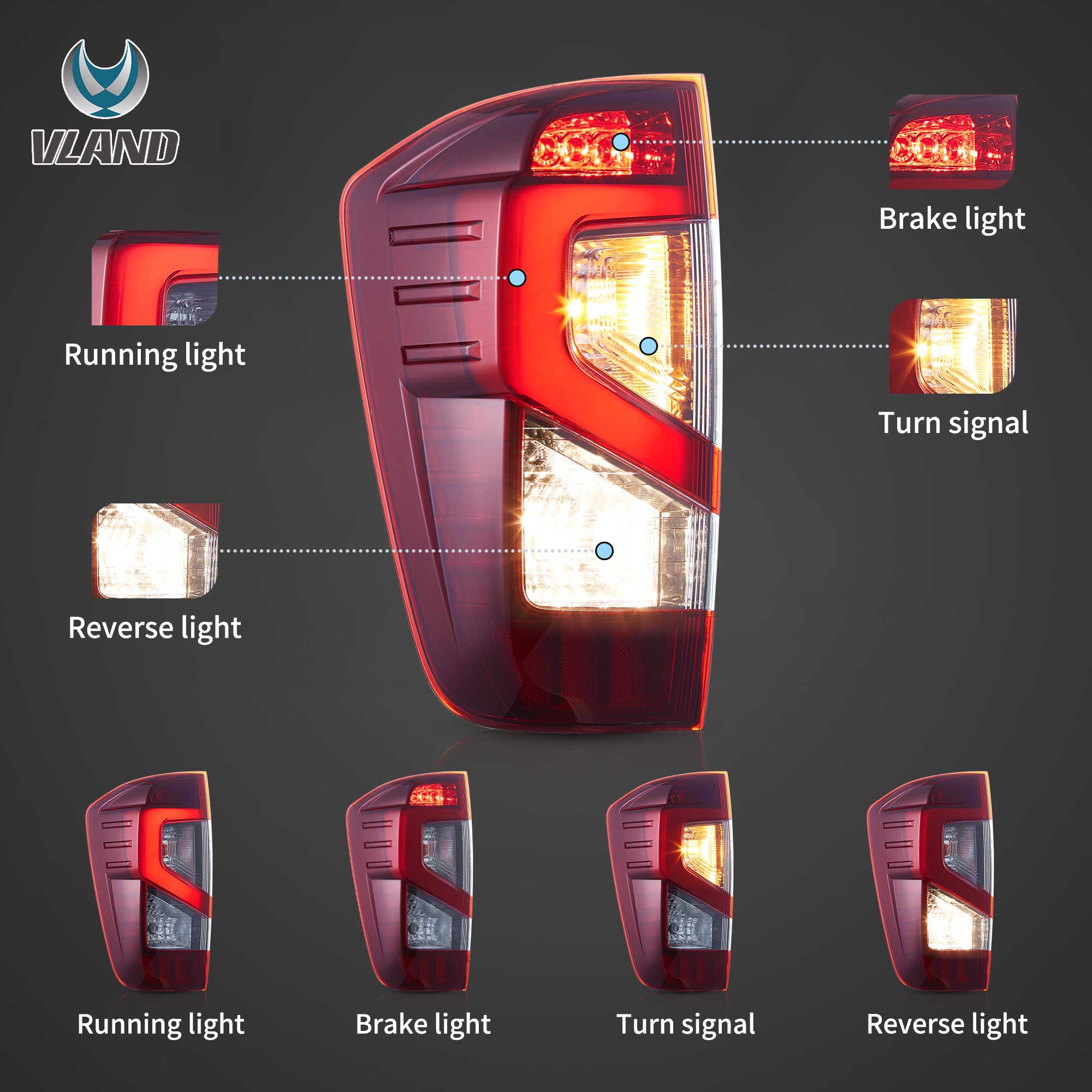 2014-2023 Nissan Navara/Frontier D23 Vland bakljus - 5