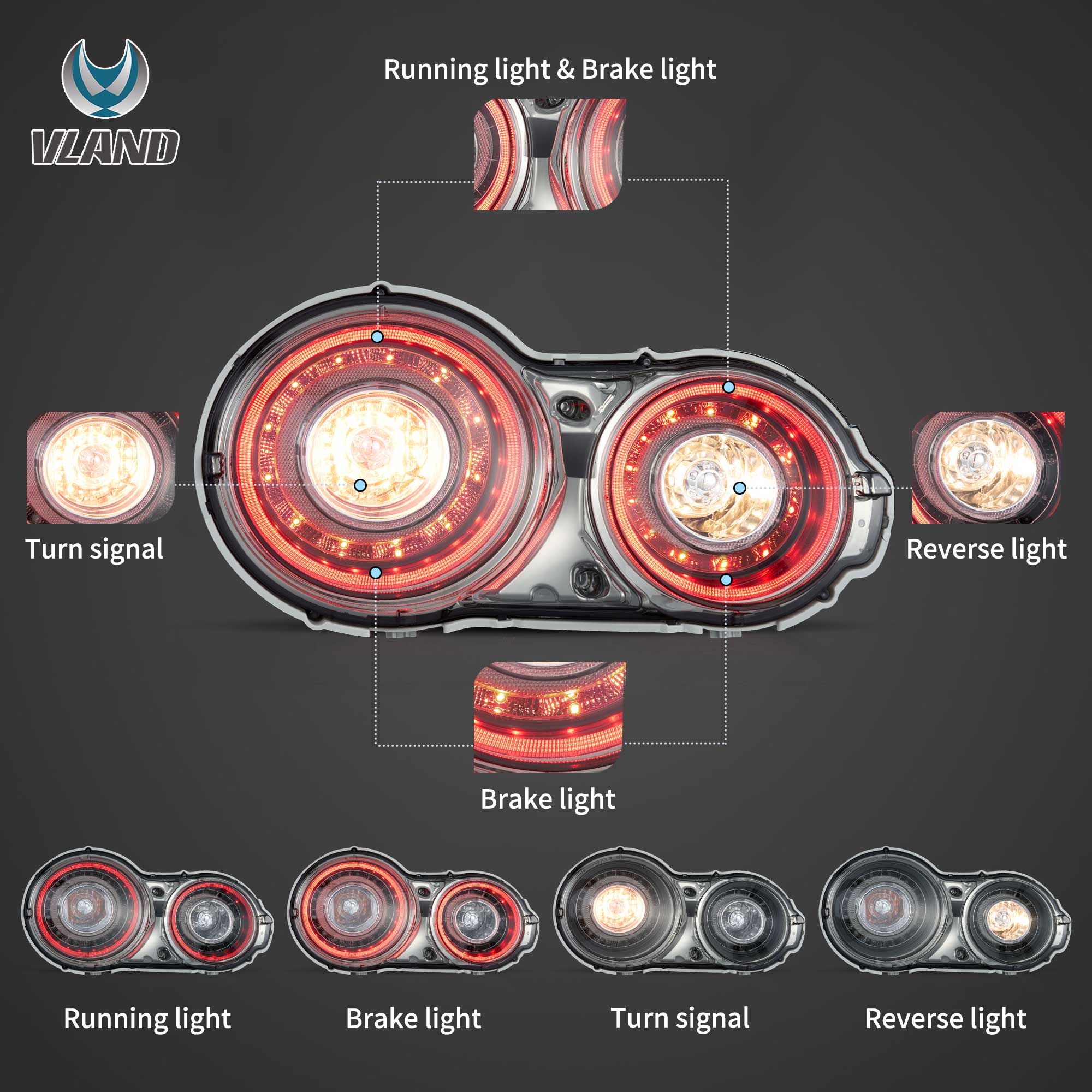 VLAND LED bakljus för Nissan GTR GT-R 2008-2023 - 2