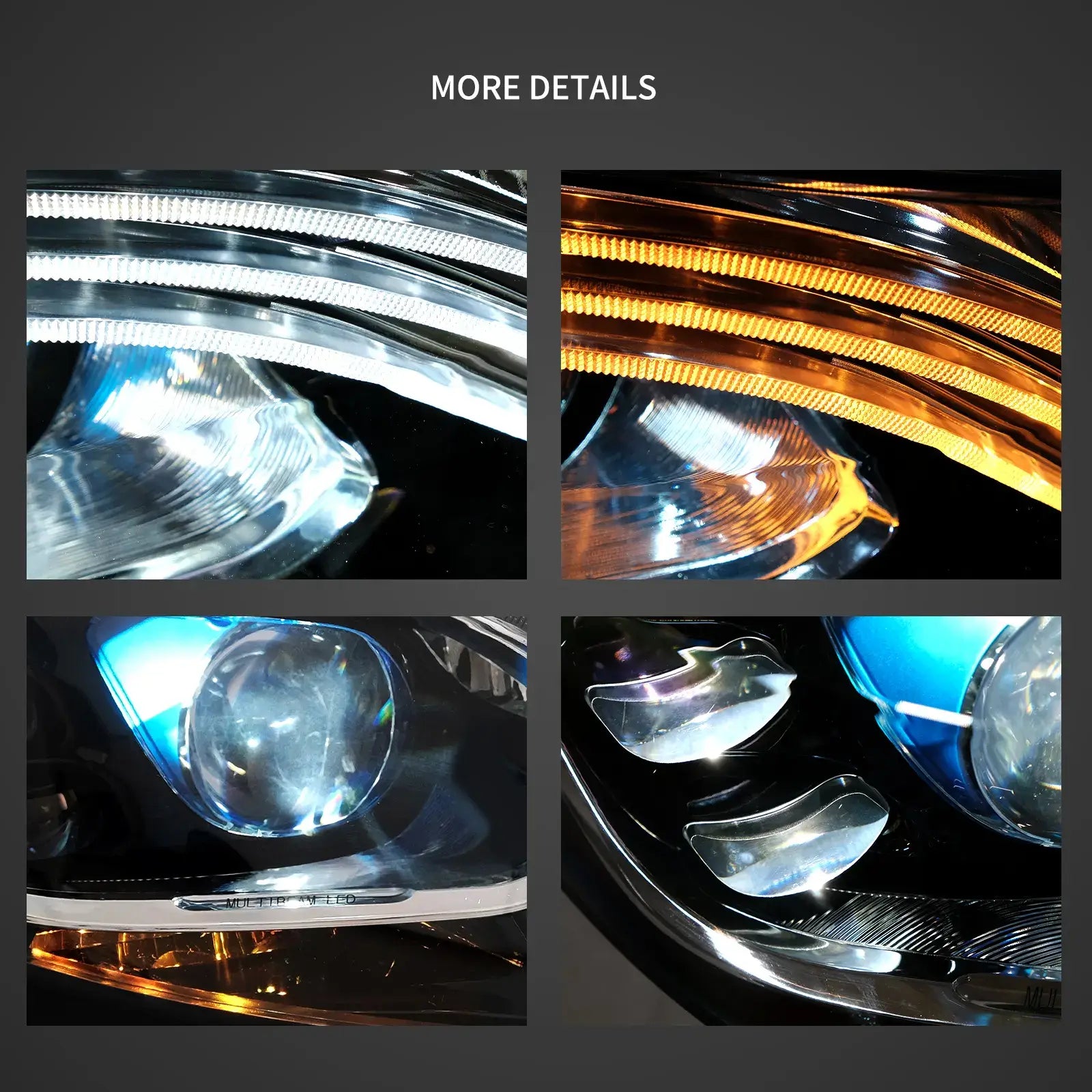 VLAND LED strålkastare Compatible för Benz S-Class W222 2014-2017 [E-mark] - 9