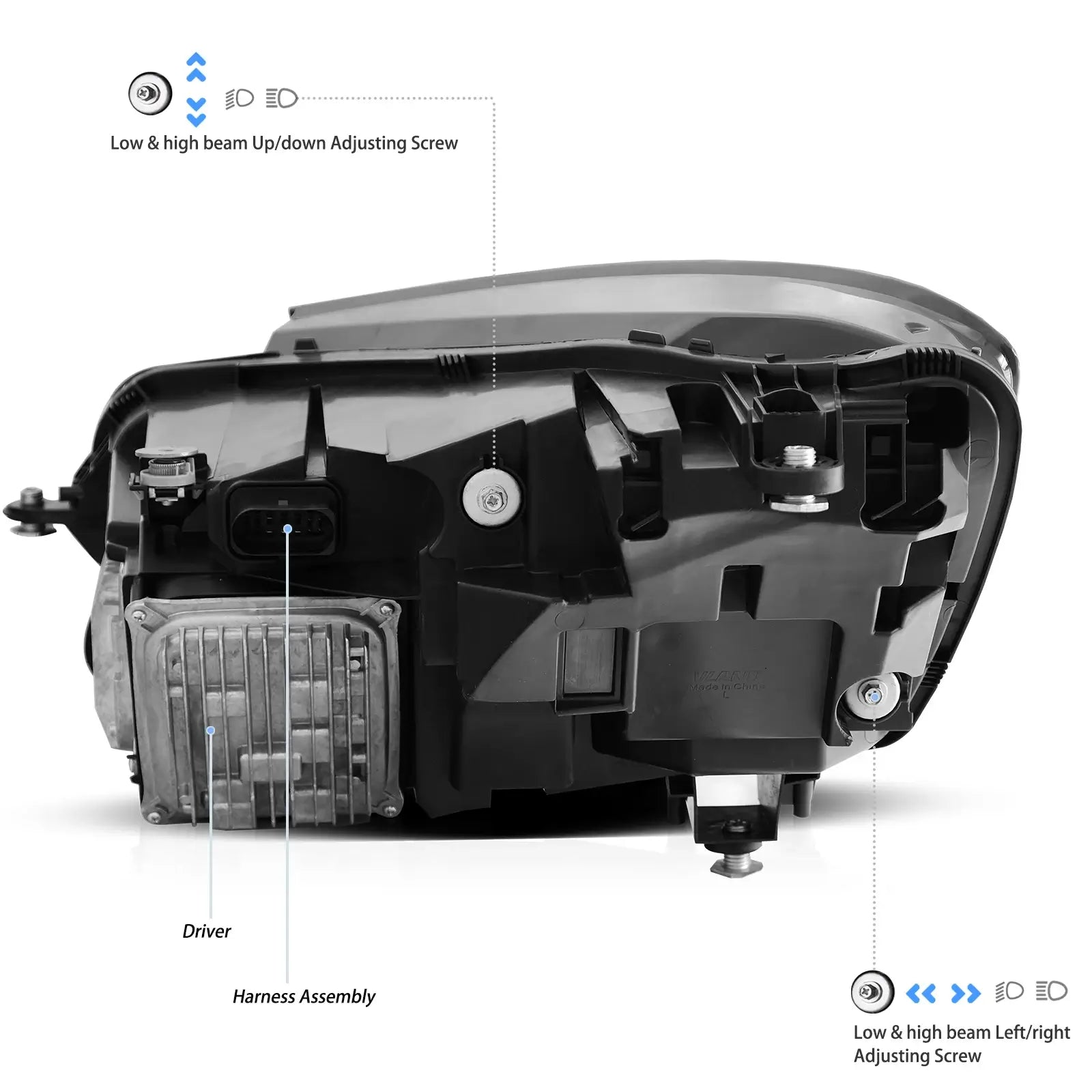 VLAND LED strålkastare Compatible för Benz S-Class W222 2014-2017 [E-mark] - 8
