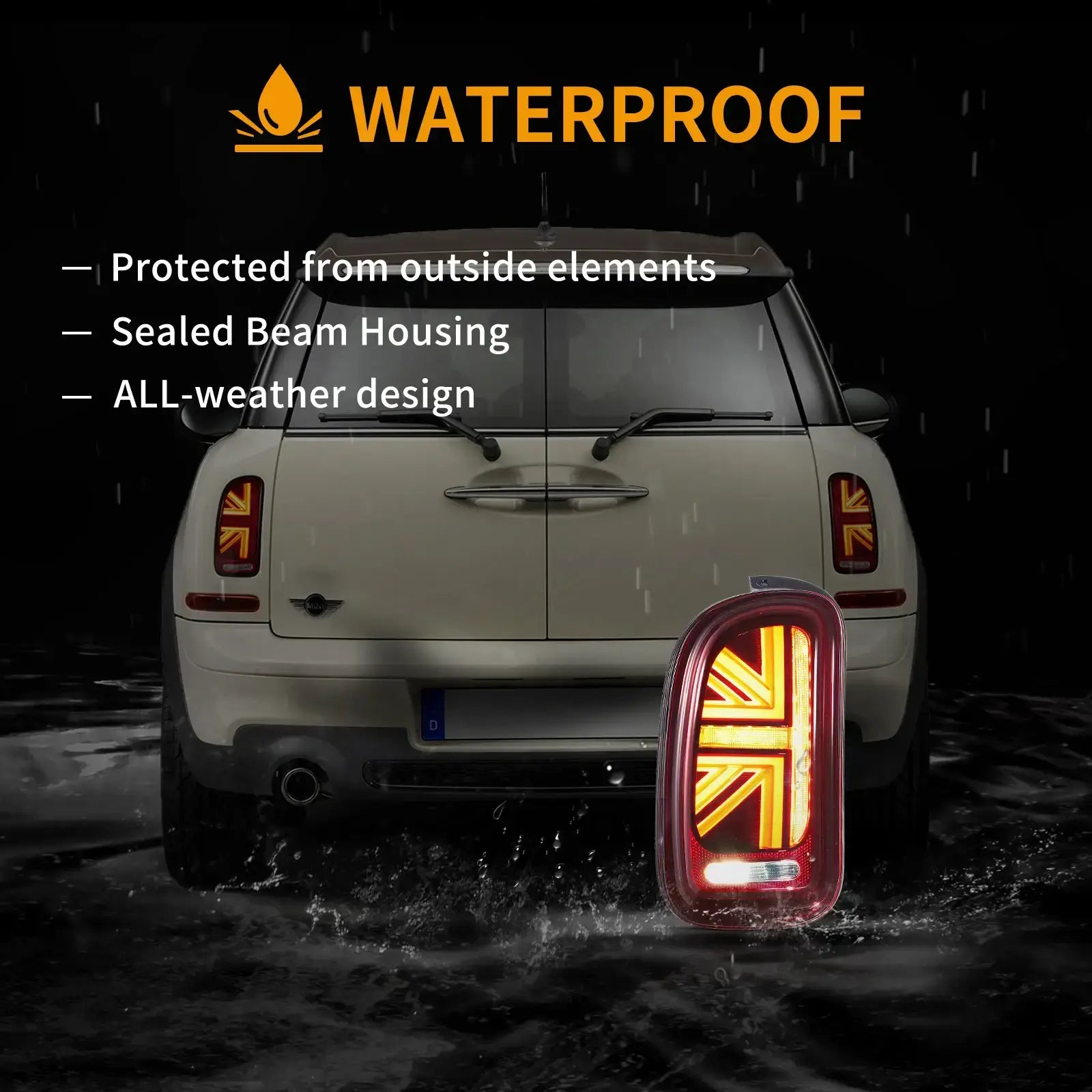 VLAND LED Union Jack bakljus för Mini R55 Clubman 2007-2013 [E-mark] - 12