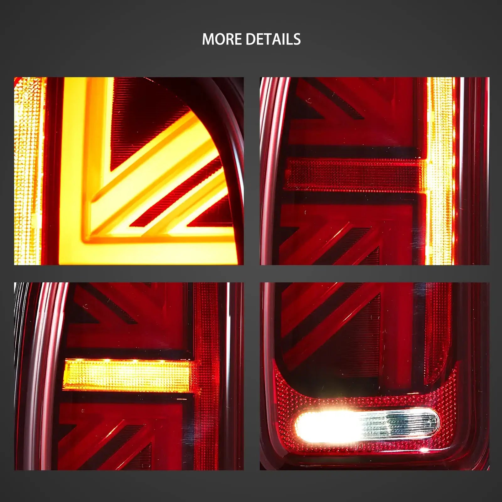 VLAND LED Union Jack bakljus för Mini R55 Clubman 2007-2013 [E-mark] - 11