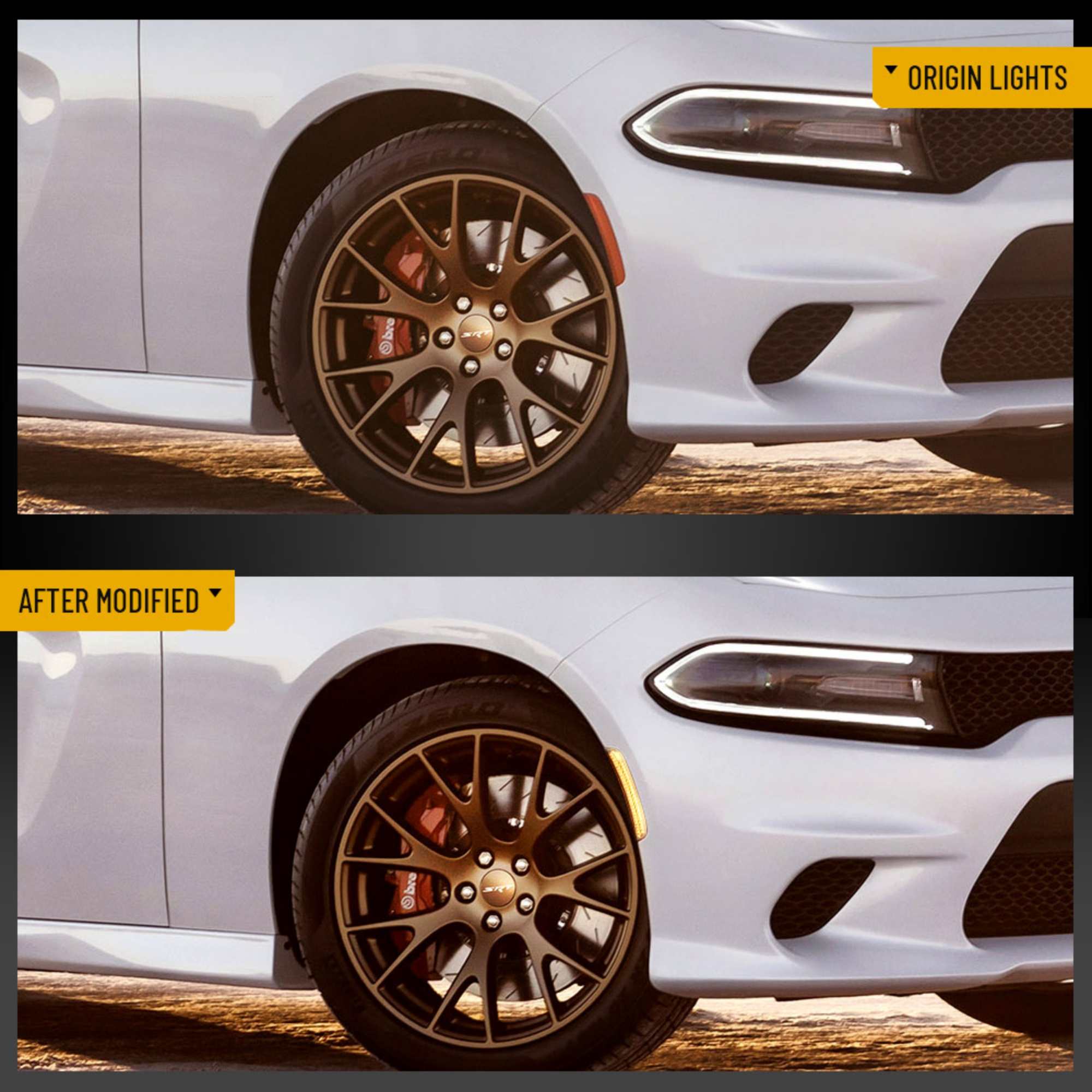 2015-2023 Dodge Charger LED Side Mark 2 par Front And Rear - 5