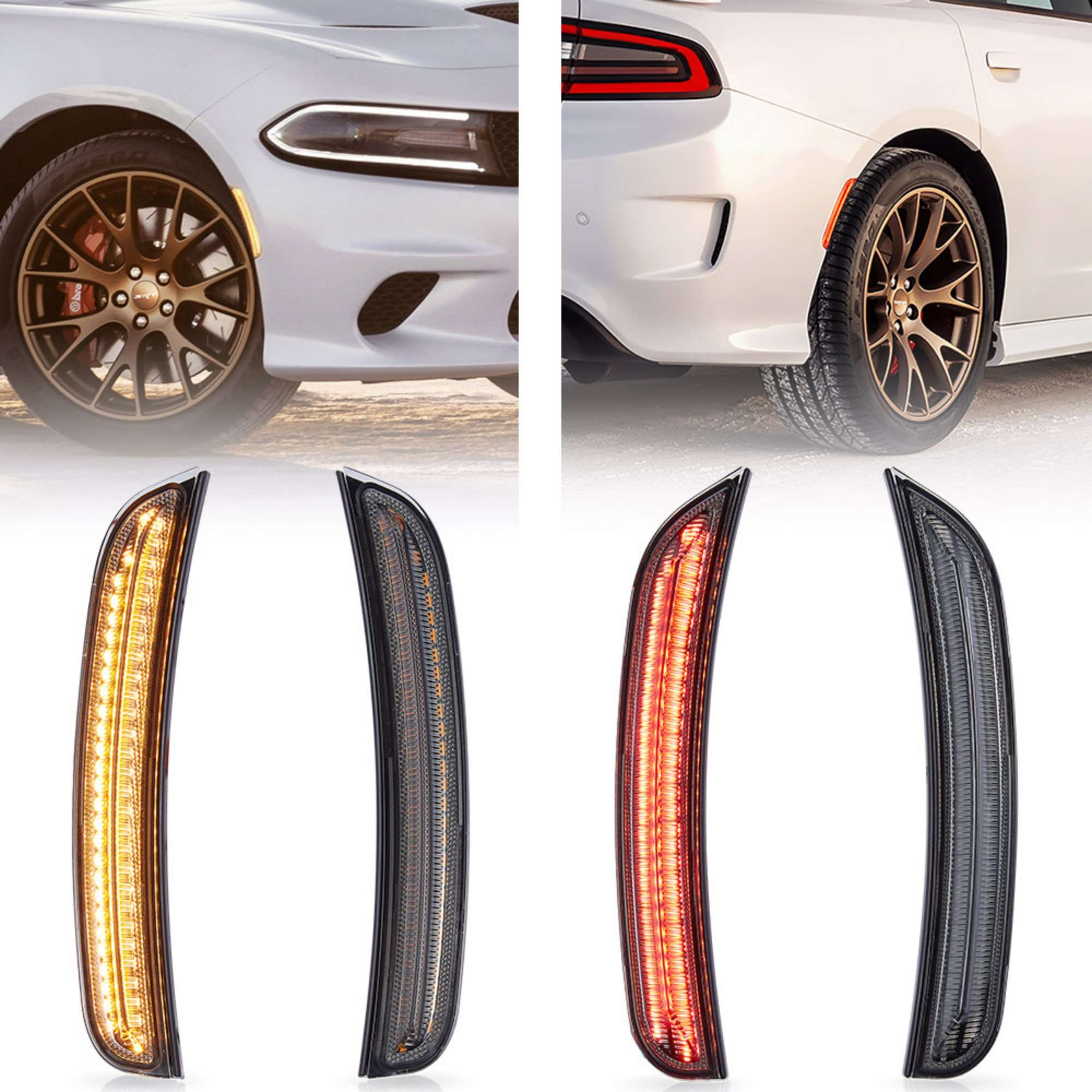 2015-2023 Dodge Charger LED Side Mark 2 par Front And Rear