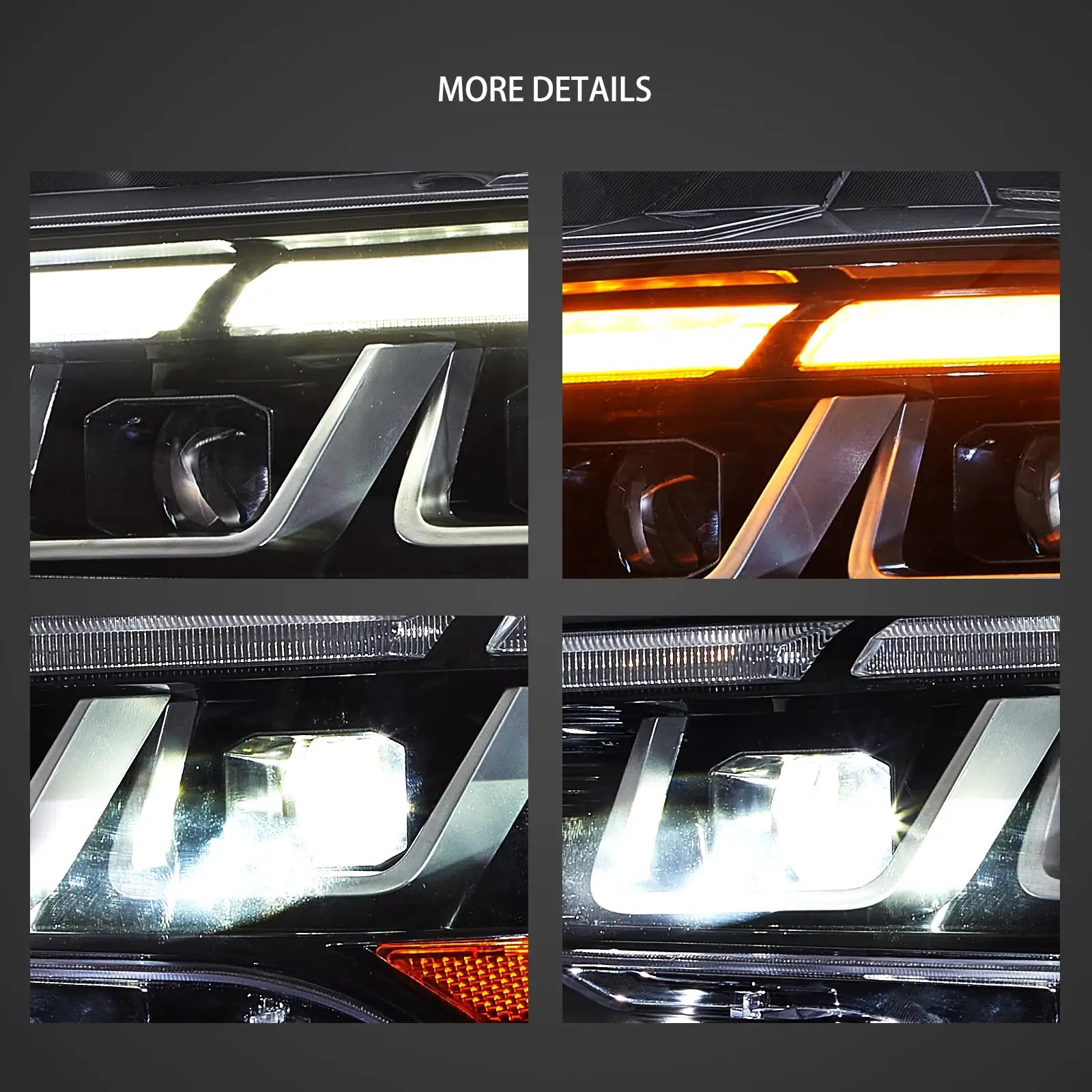 VLAND LED strålkastare för Ford Mustang 2018-2023 med Startup Animation L+R - 7