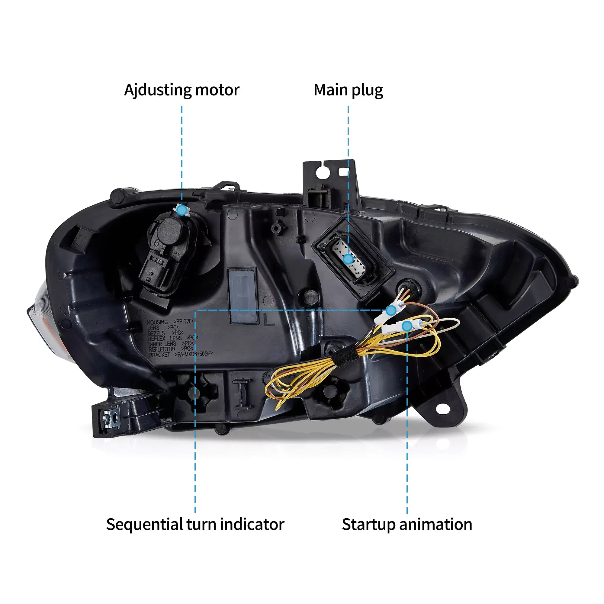 VLAND LED strålkastare för Ford Mustang 2018-2023 med Startup Animation L+R - 8