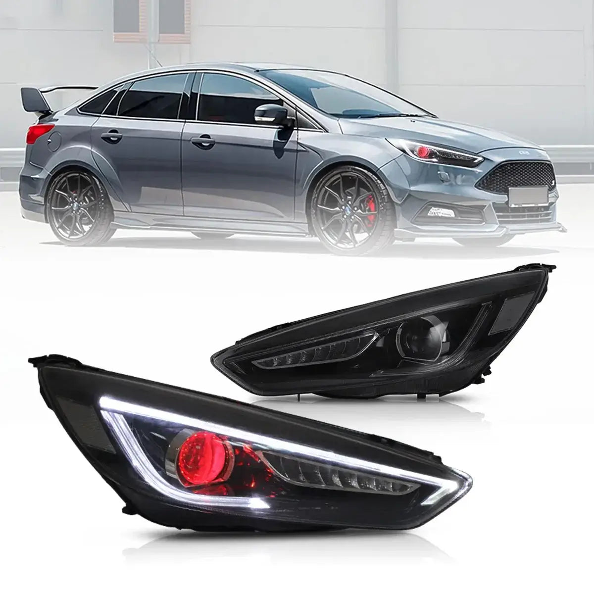 VLAND strålkastare för 2015-2018 Ford Focus Dual Beam Lens - 2