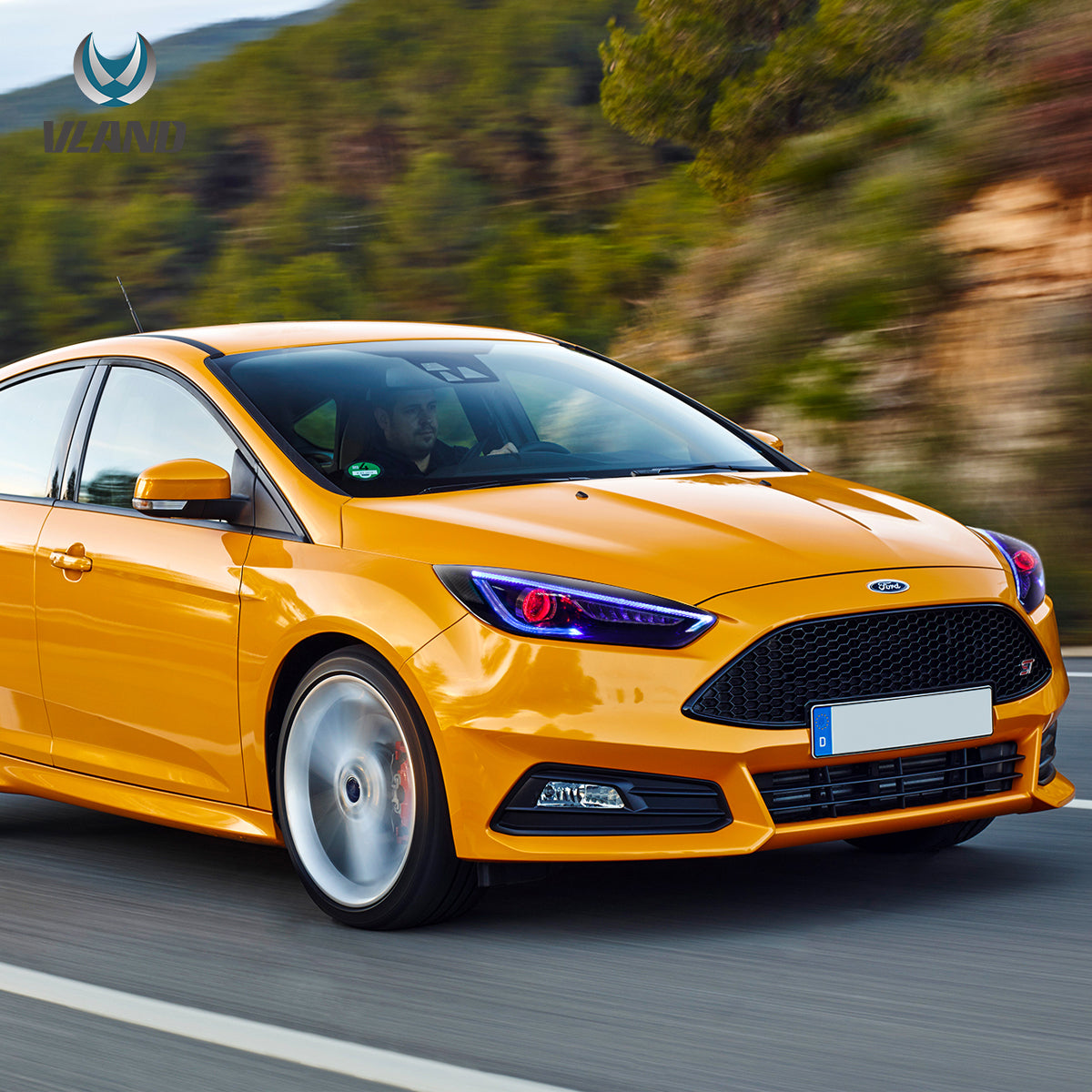 VLAND strålkastare för 2015-2018 Ford Focus Dual Beam Lens - 8