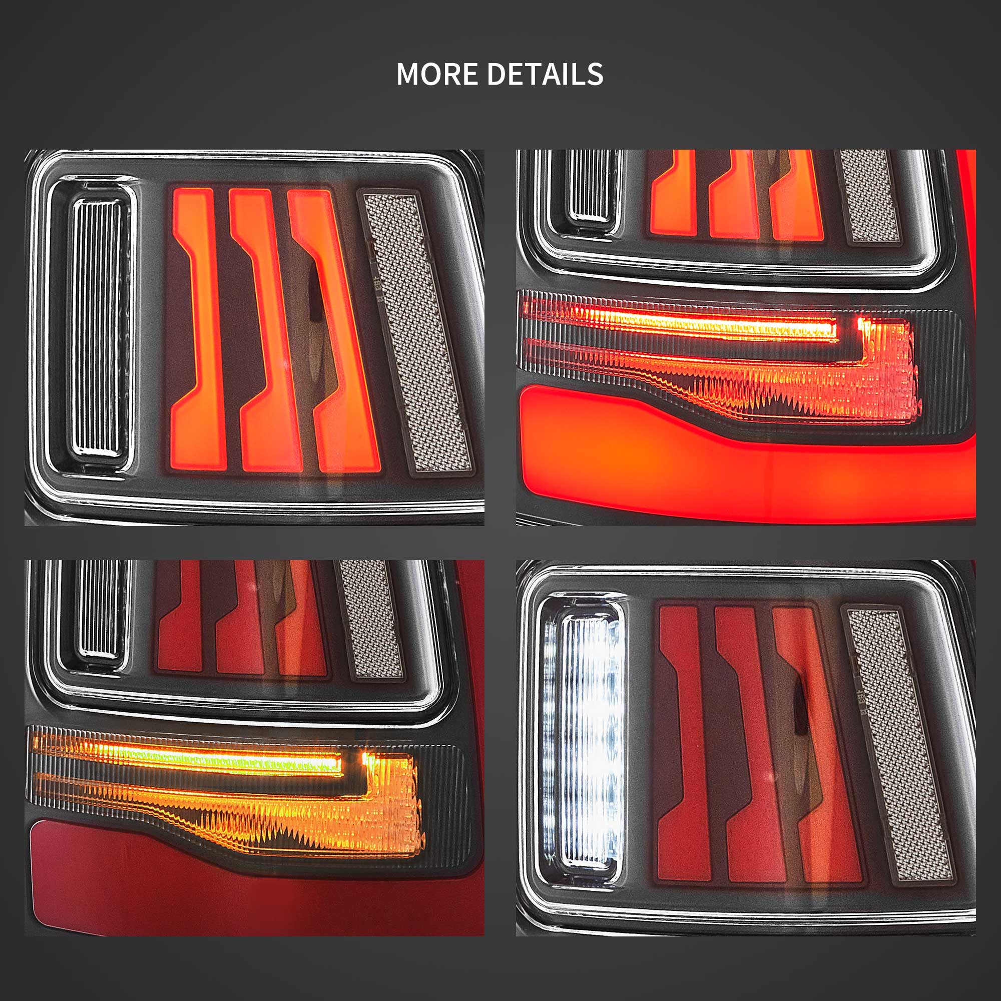 2019-2024 Dodge RAM 2500 / RAM 3500 VLAND LED bakljus med orange blinkers - 8