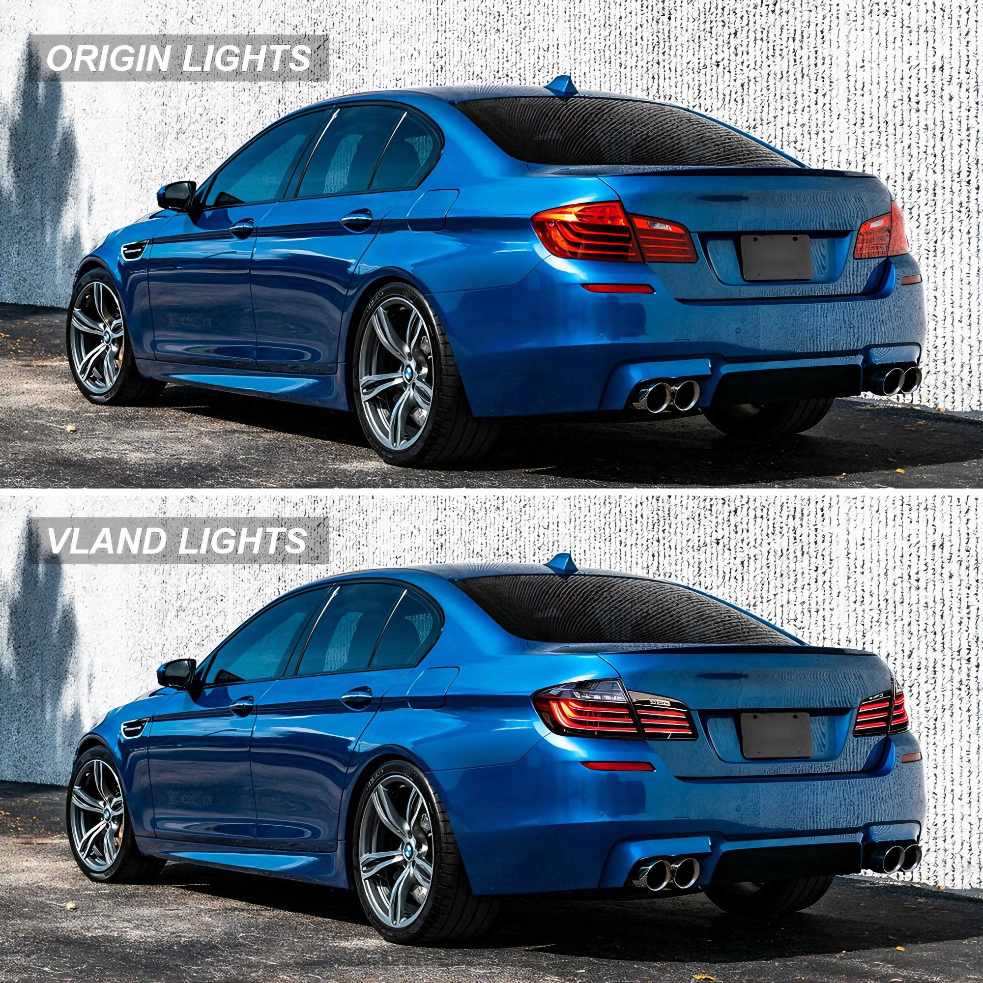 11-17 BMW 5 serie F10 F18 VLAND LED bakljus med orange blinkers - 6