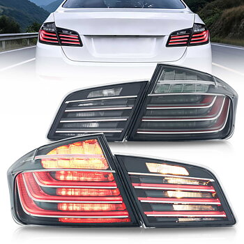 11-17 BMW 5 serie F10 F18 VLAND LED bakljus med orange blinkers