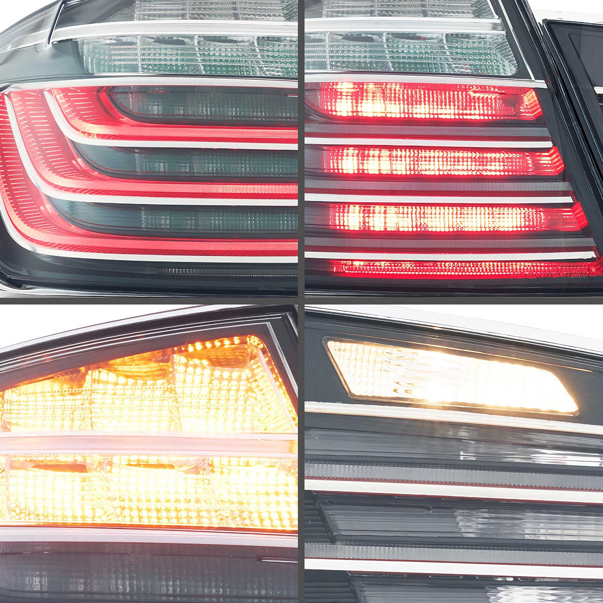 11-17 BMW 5 serie F10 F18 VLAND LED bakljus med orange blinkers - 12