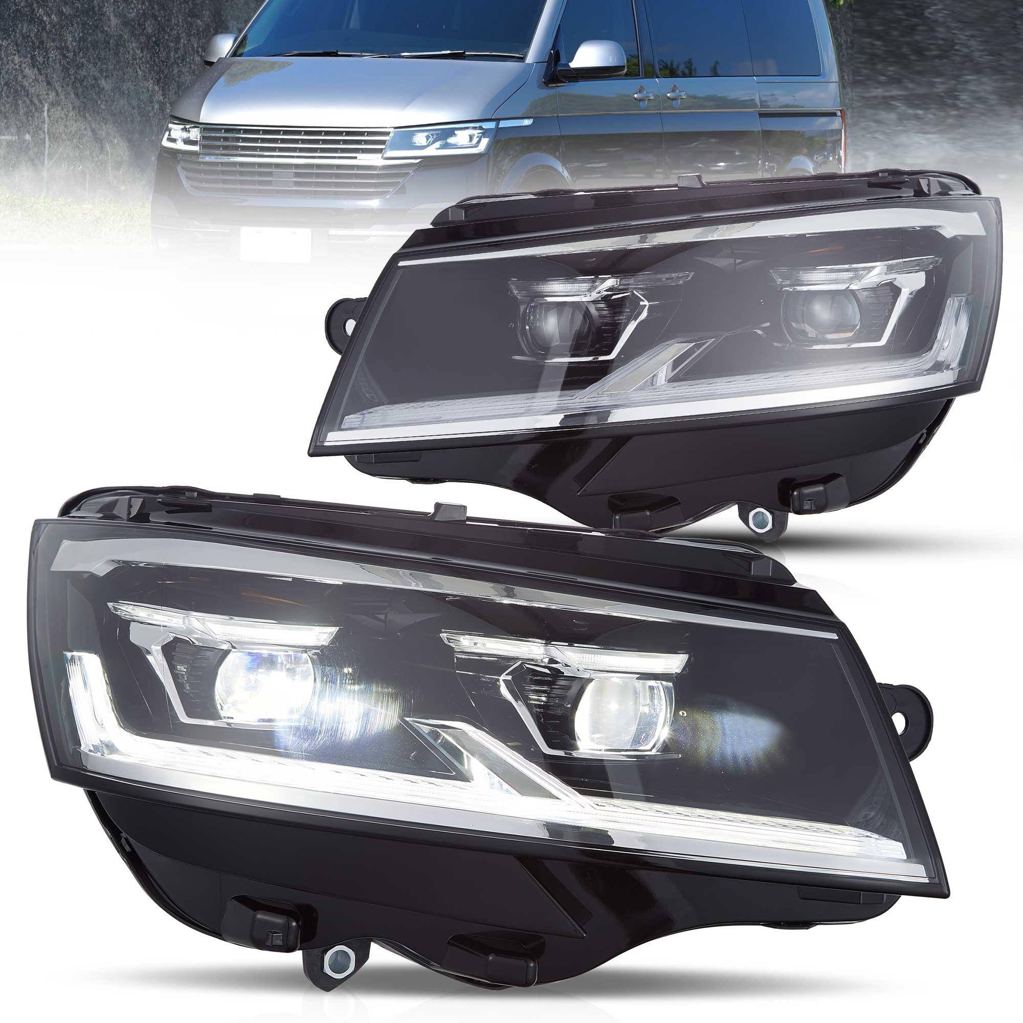 VW Transporter T6.1 2019-2024 Vland LED strålkastare [E-mark]