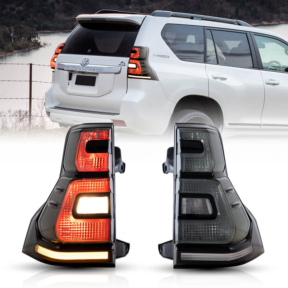 10-17 Toyota Land Cruiser Prado Vland LED bakljus med sekventiell blinkers Red - 2