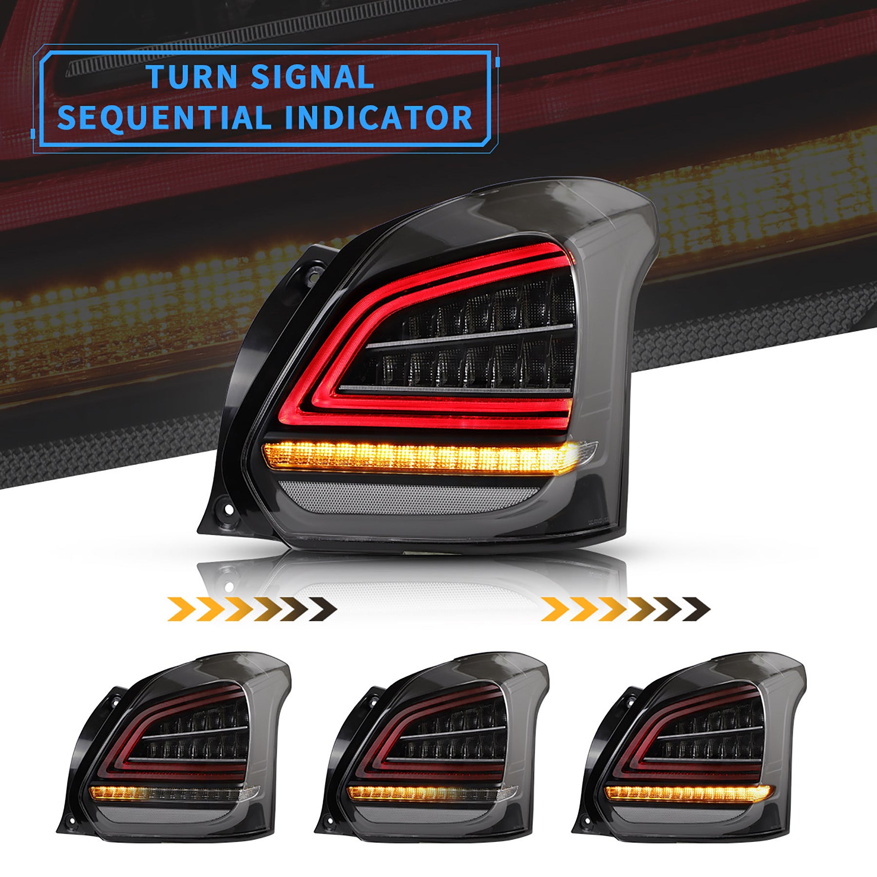 2017-2022 Suzuki Swift Vland LED bakljus med sekventiell blinkers - 4