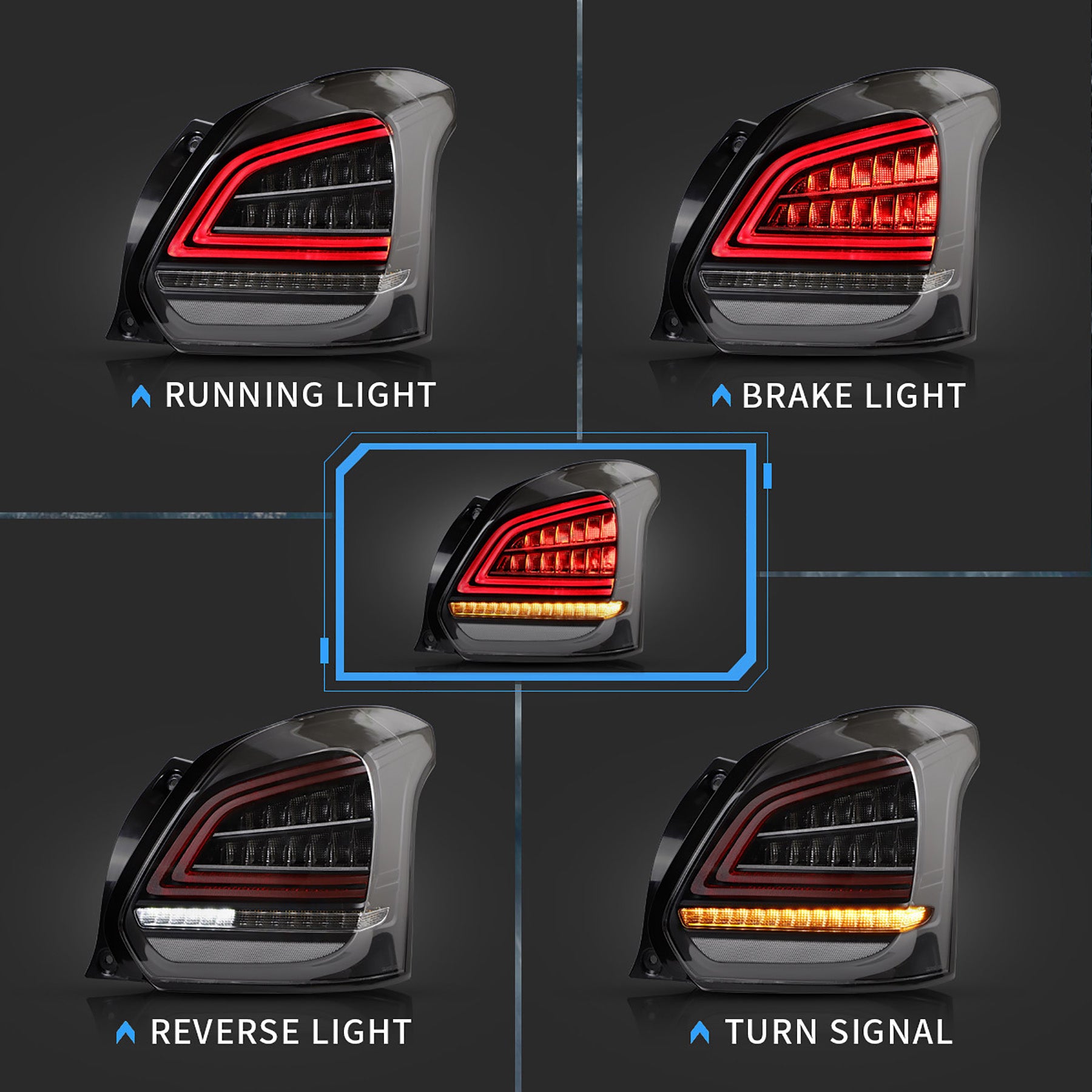 2017-2022 Suzuki Swift Vland LED bakljus med sekventiell blinkers - 3