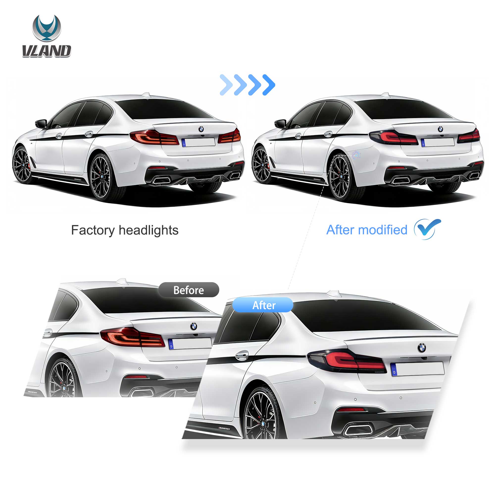 2017-2022 BMW G30 G38 VLAND LED bakljus - 5