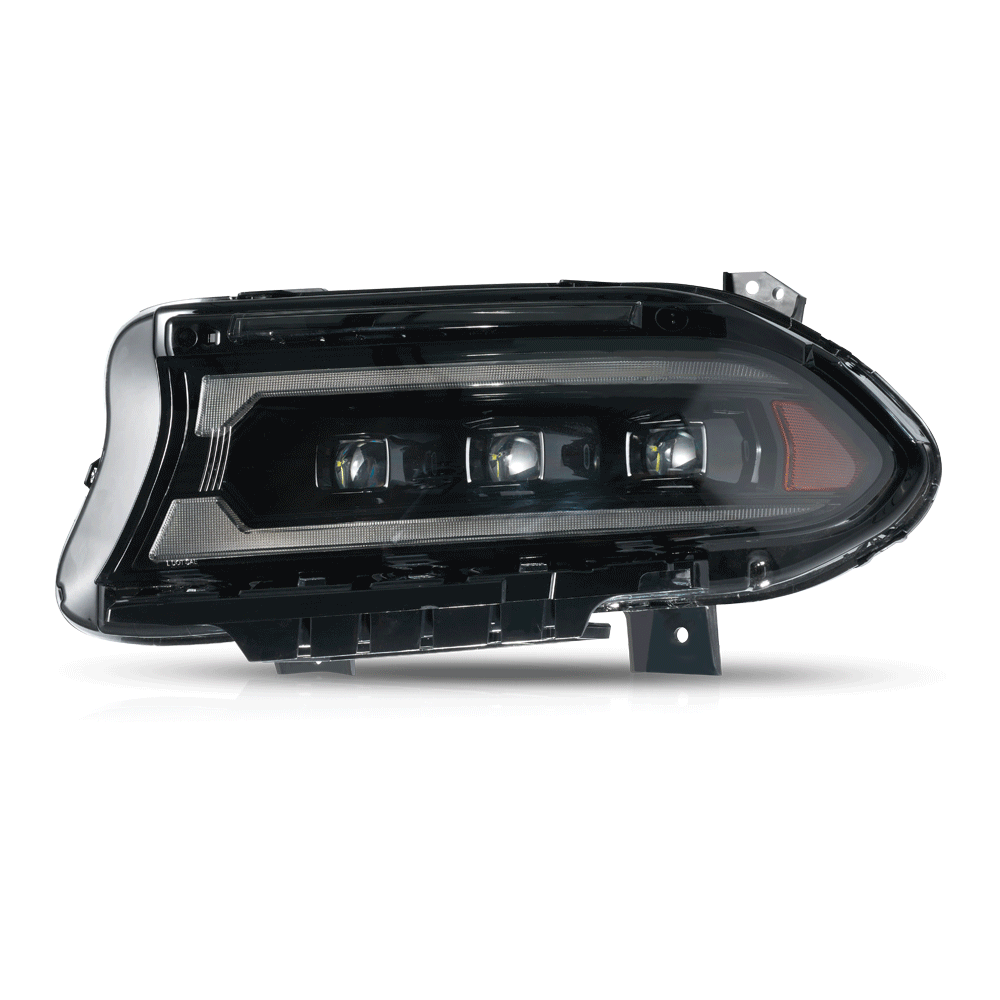 2015-2023 Dodge Charger Vland Bi-LED Projectors strålkastare Black - 4