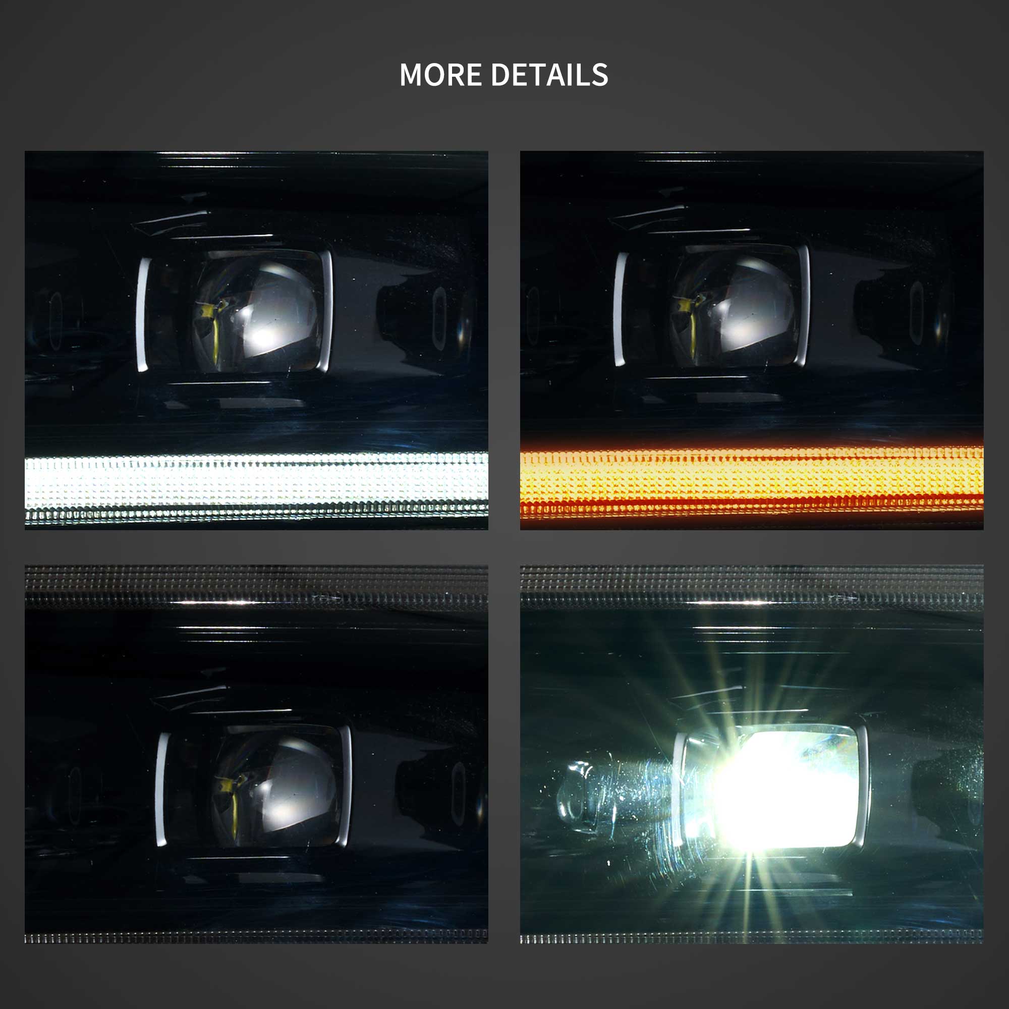 2015-2023 Dodge Charger Vland Bi-LED Projectors strålkastare Black - 11