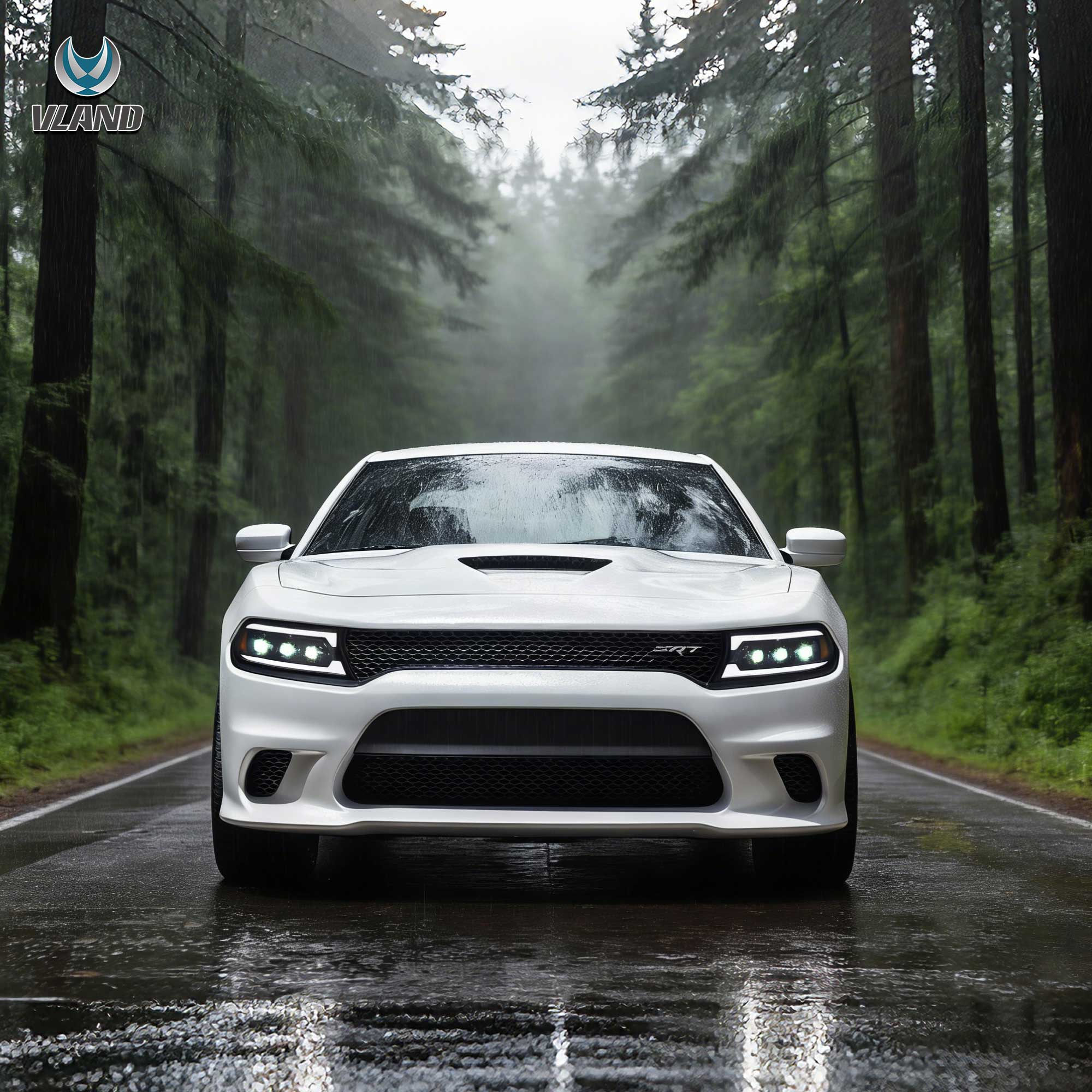 2015-2023 Dodge Charger Vland Bi-LED Projectors strålkastare Black - 8