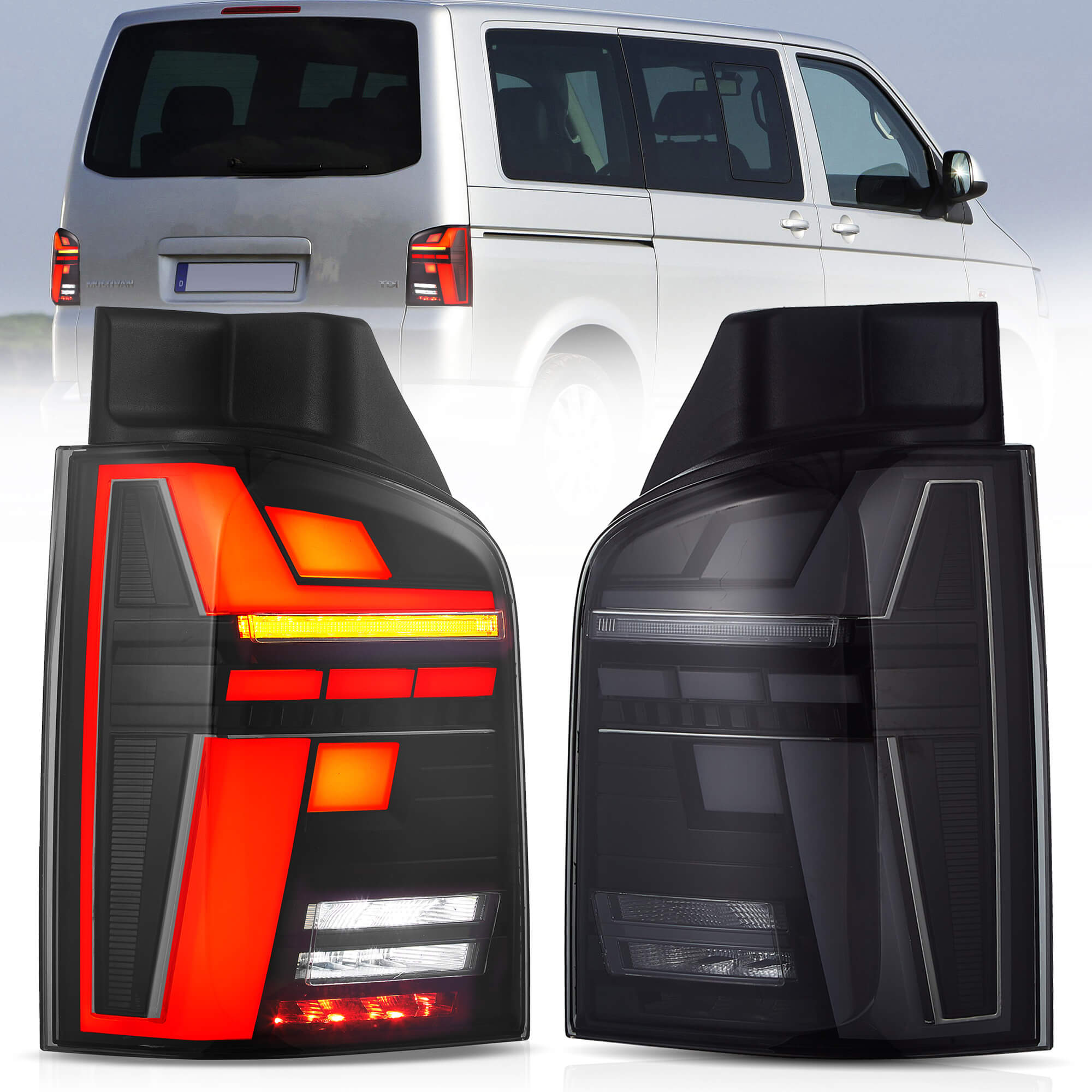 VW Transporter T5 Multivan Caravelle 2010-2014 Vland LED bakljus [E-mark] - 5