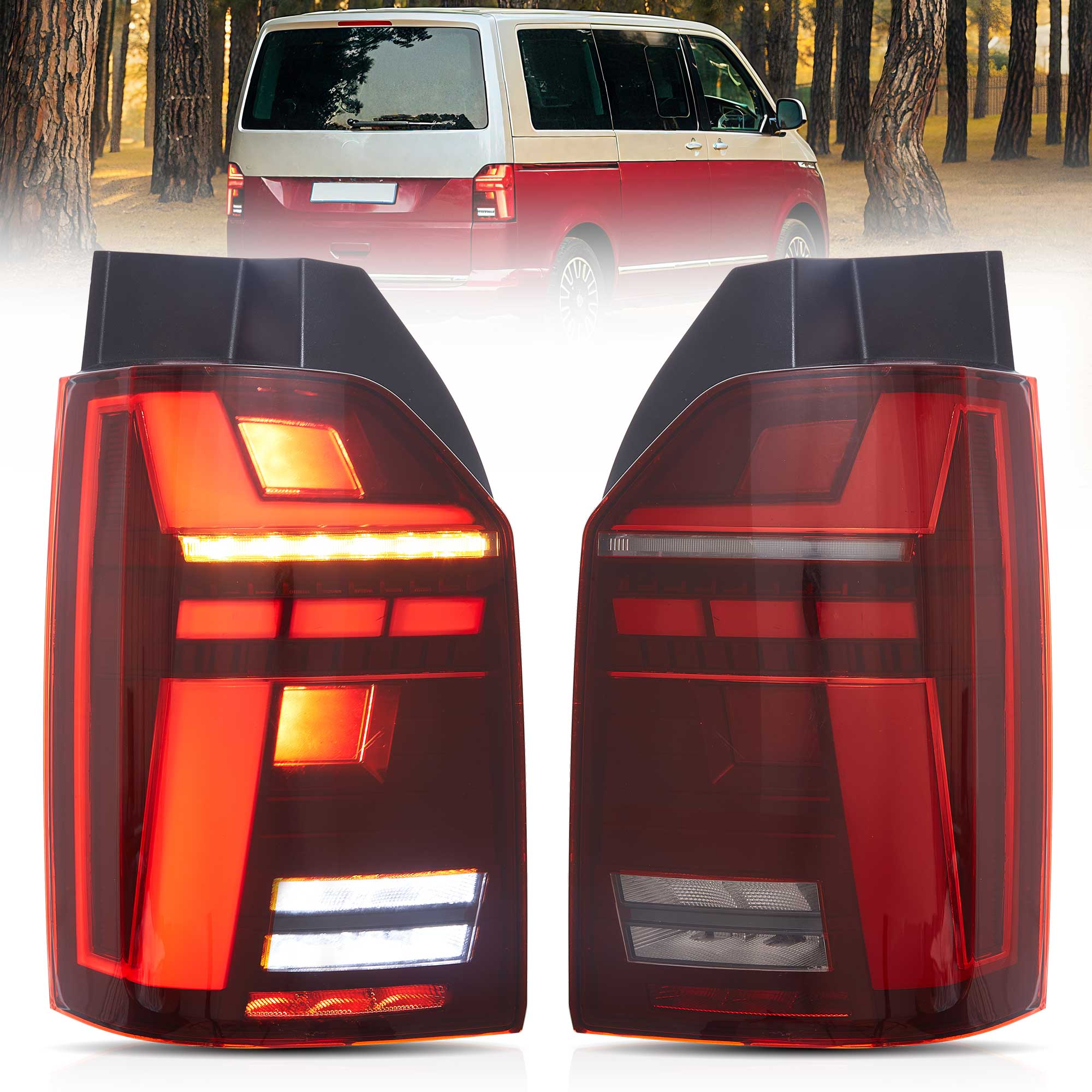 VW Transporter T6 T6.1 Multivan Caravelle 2015-2024 VLAND LED bakljus [E-märkt] - 4