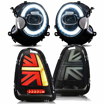 VLAND strålkastare+bakljus för 2007-2013 Mini Cooper R56 R57 R58 R59 [E-mark]