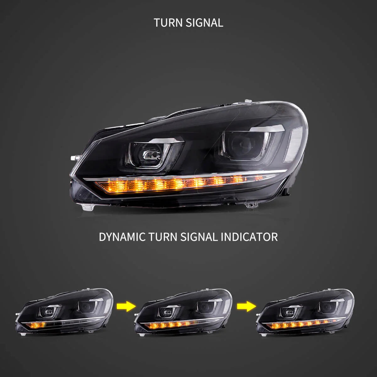 VLAND strålkastare och bakljus för 2008-2013 Golf MK6 LED set [E-mark] W/ sequential - 3