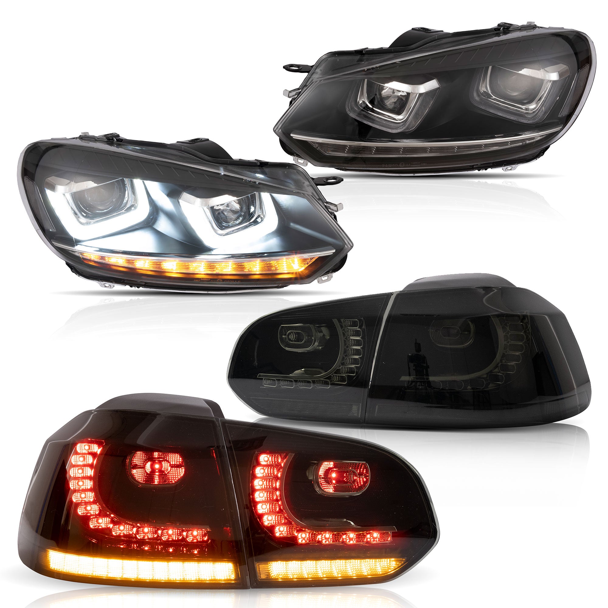 VLAND strålkastare och bakljus för 2008-2013 Golf MK6 LED set [E-mark] W/ sequential - 15