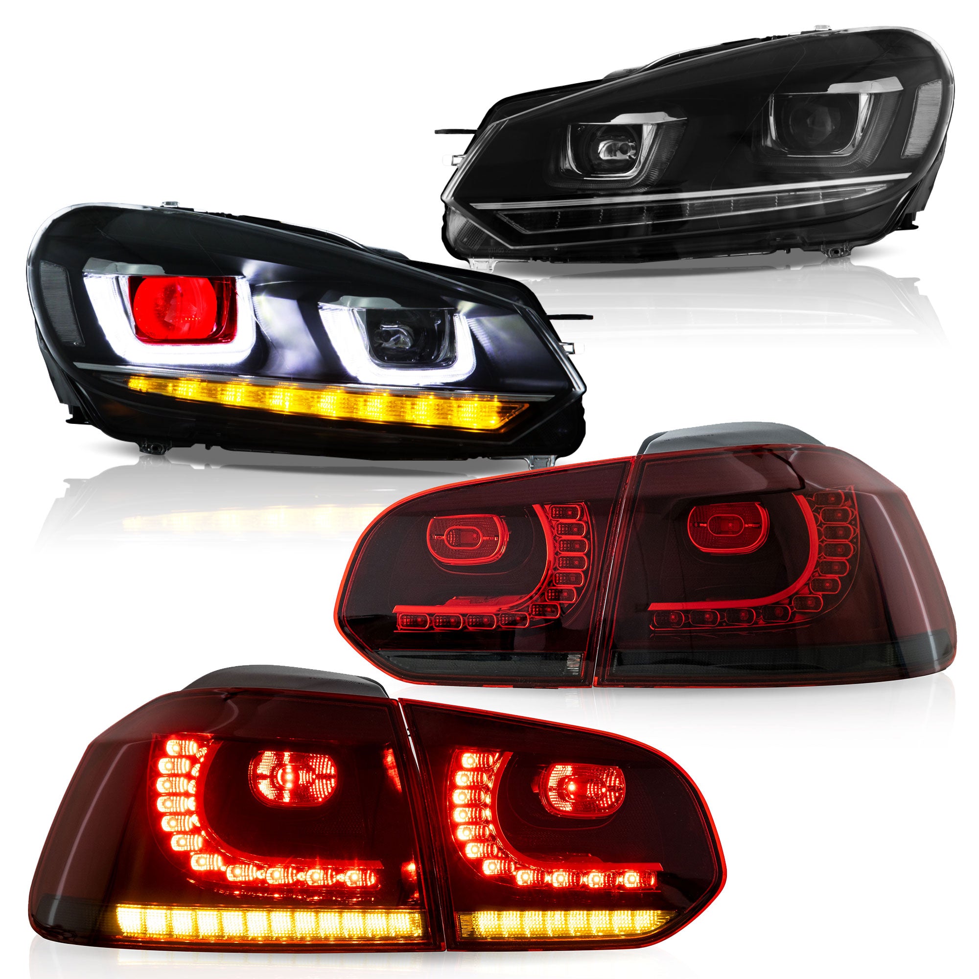 VLAND strålkastare och bakljus för 2008-2013 Golf MK6 LED set [E-mark] W/ sequential - 13