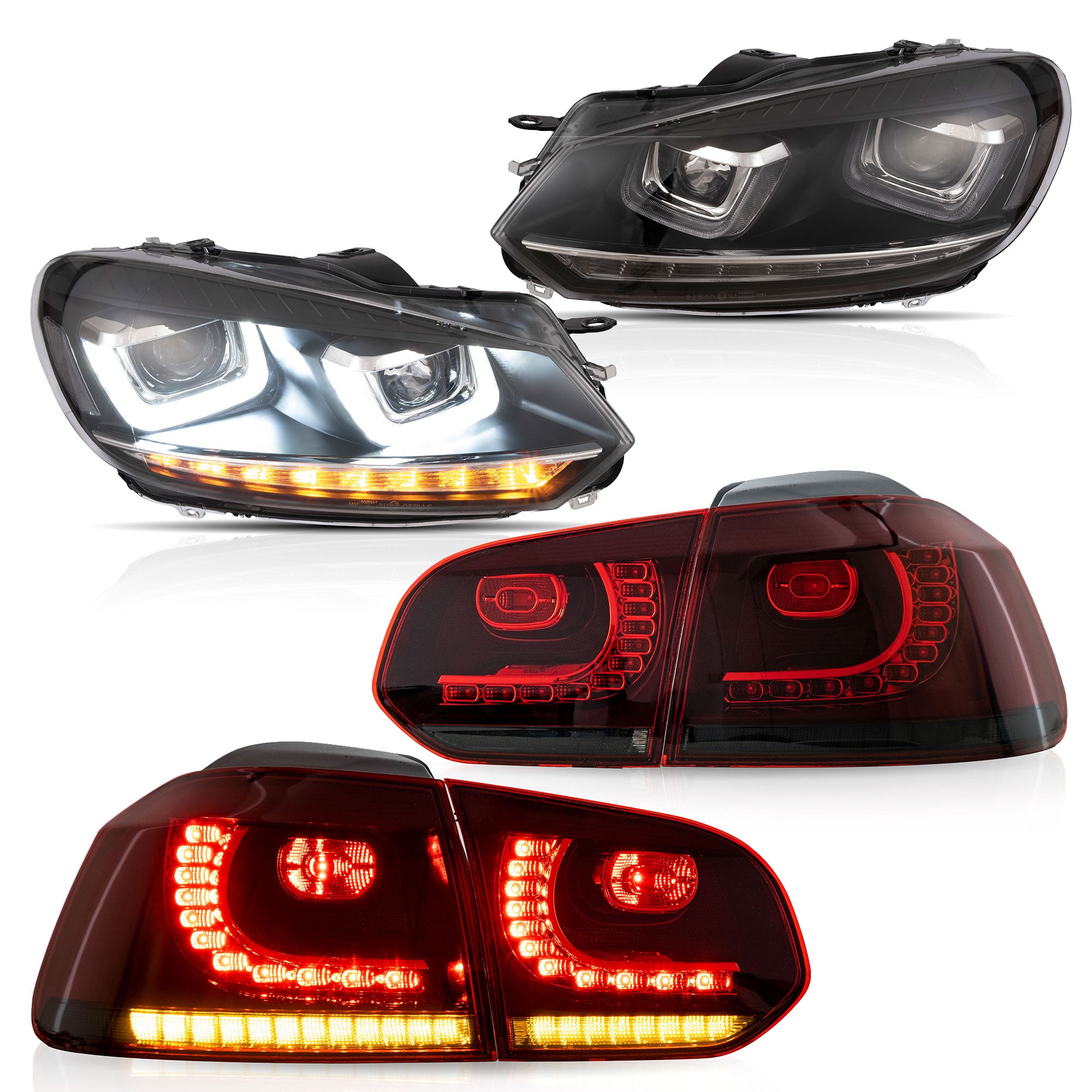 VLAND strålkastare och bakljus för 2008-2013 Golf MK6 LED set [E-mark] W/ sequential - 14