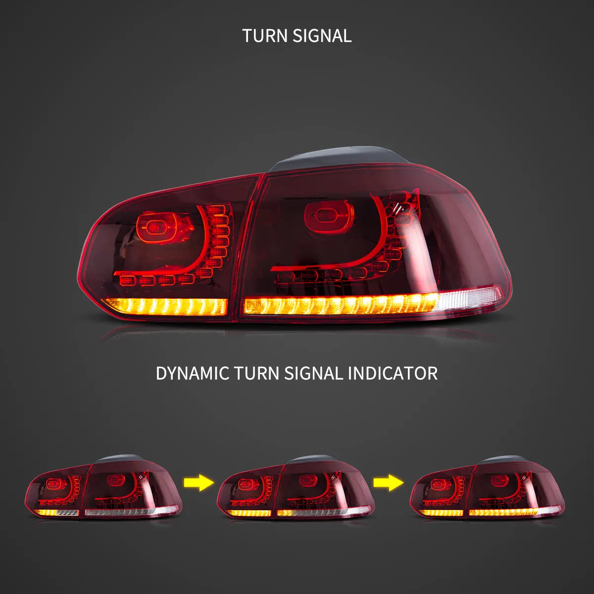 VLAND strålkastare och bakljus för 2008-2013 Golf MK6 LED set [E-mark] W/ sequential - 9