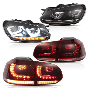 VLAND strålkastare och bakljus för 2008-2013 Golf MK6 LED set [E-mark] W/ sequential