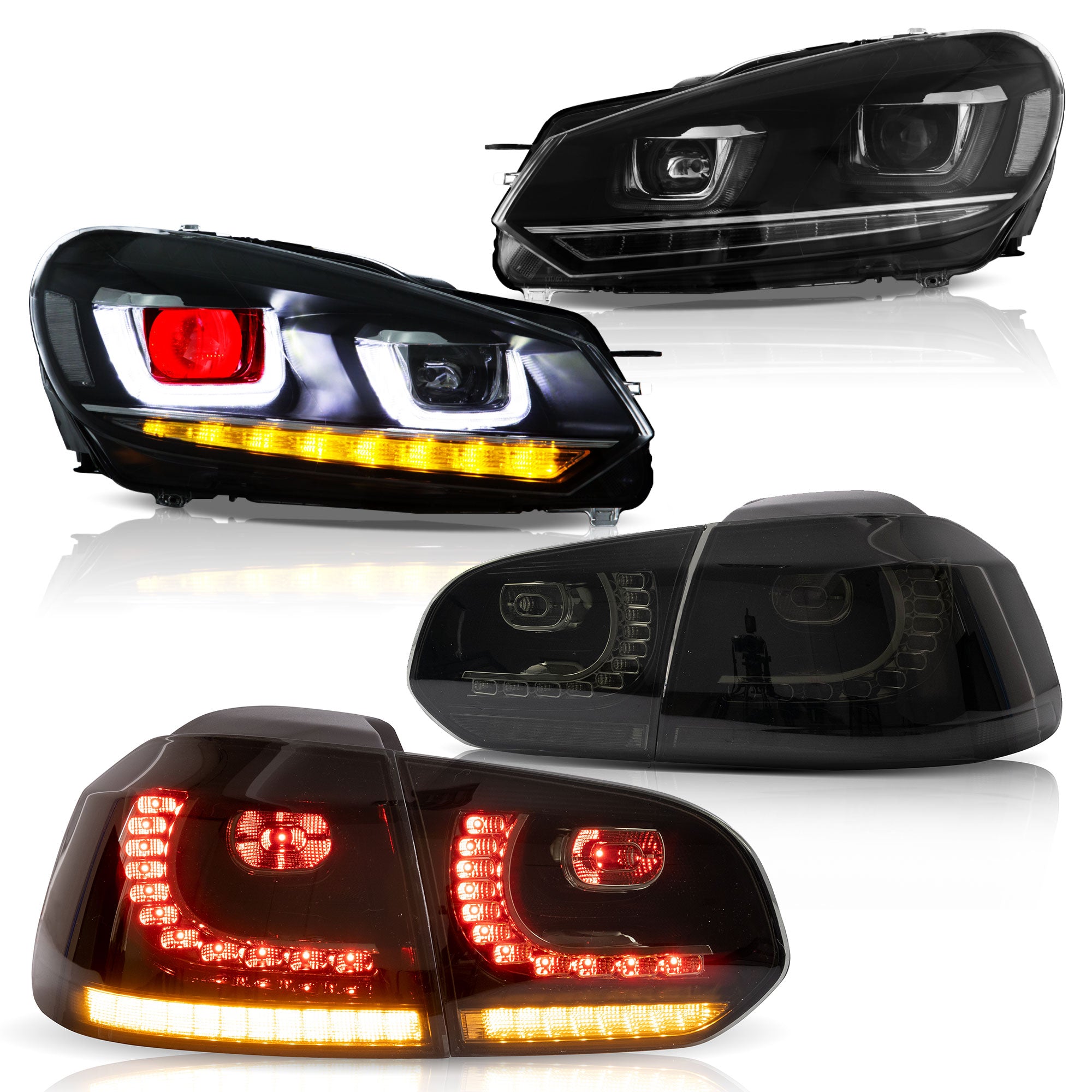 VLAND strålkastare och bakljus för 2008-2013 Golf MK6 LED set [E-mark] W/ sequential - 17