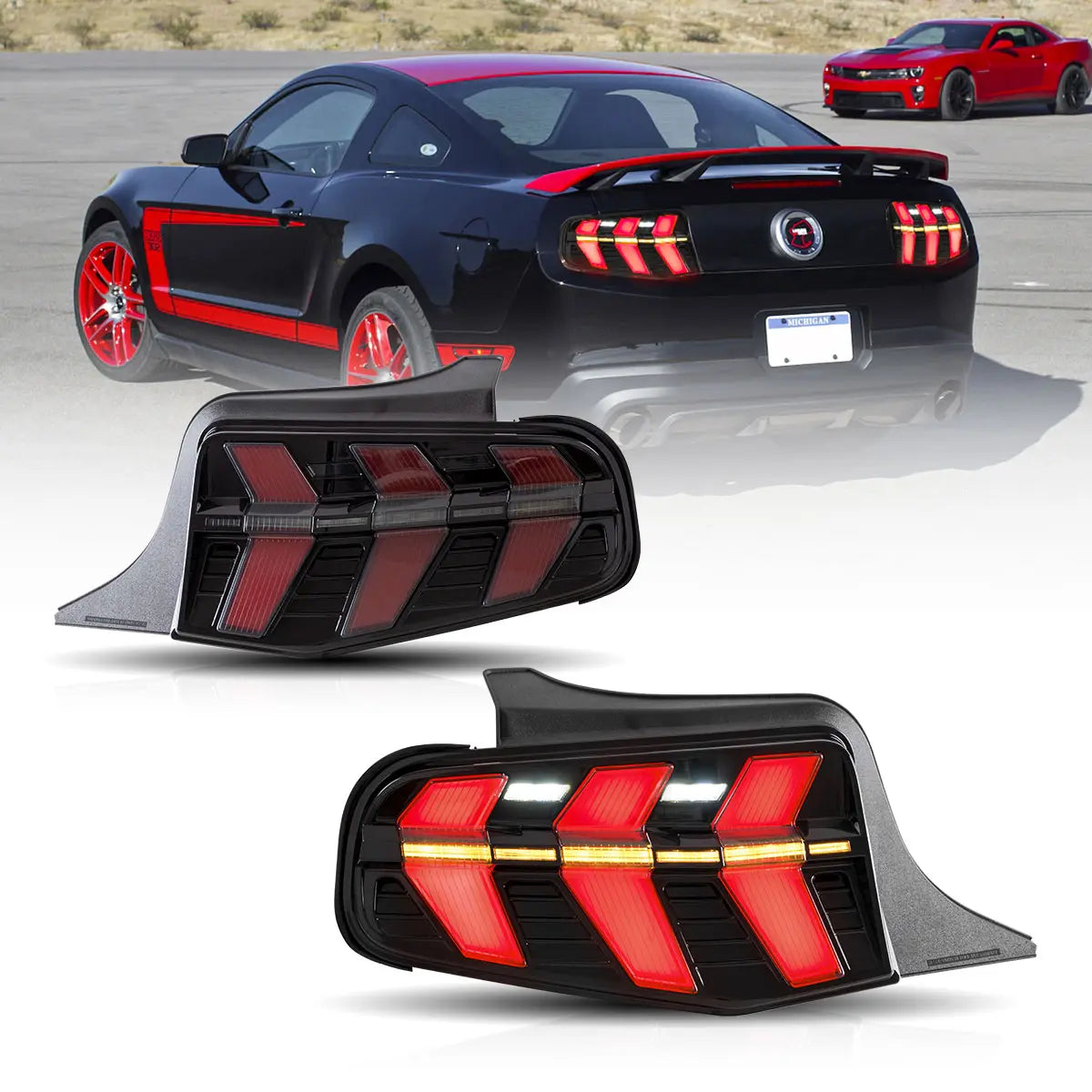 Ford Mustang 2011-2013 Vland LED bakljus Smoked