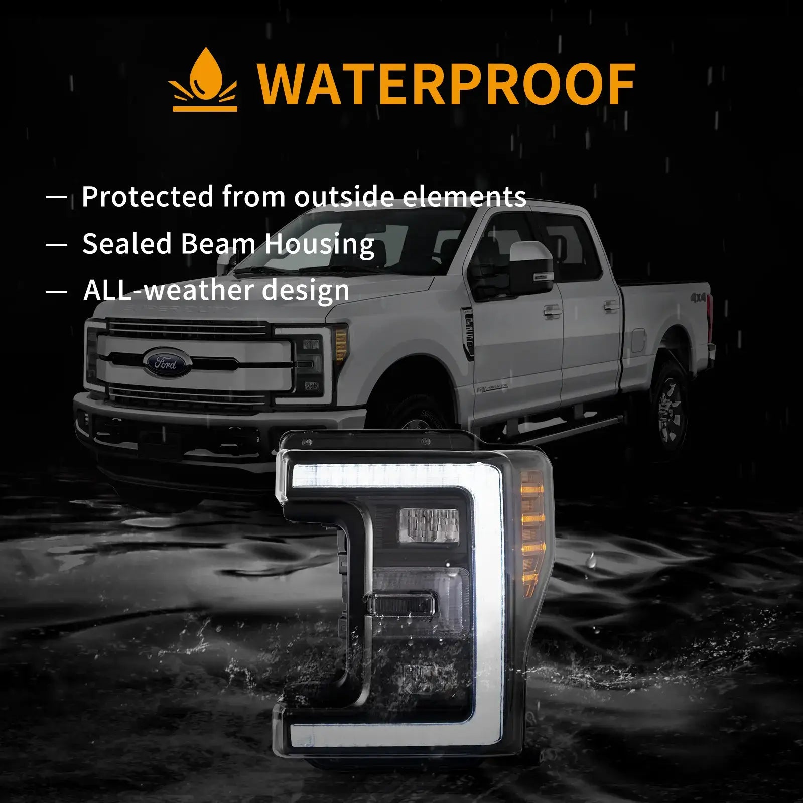 Ford F250 F350 F450 F550 Super Duty 2017-20 Vland strålkastare - 10