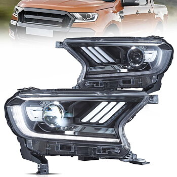 15-19 Ford Ranger T6 Vland LED Projector strålkastare W/Sequential L+R