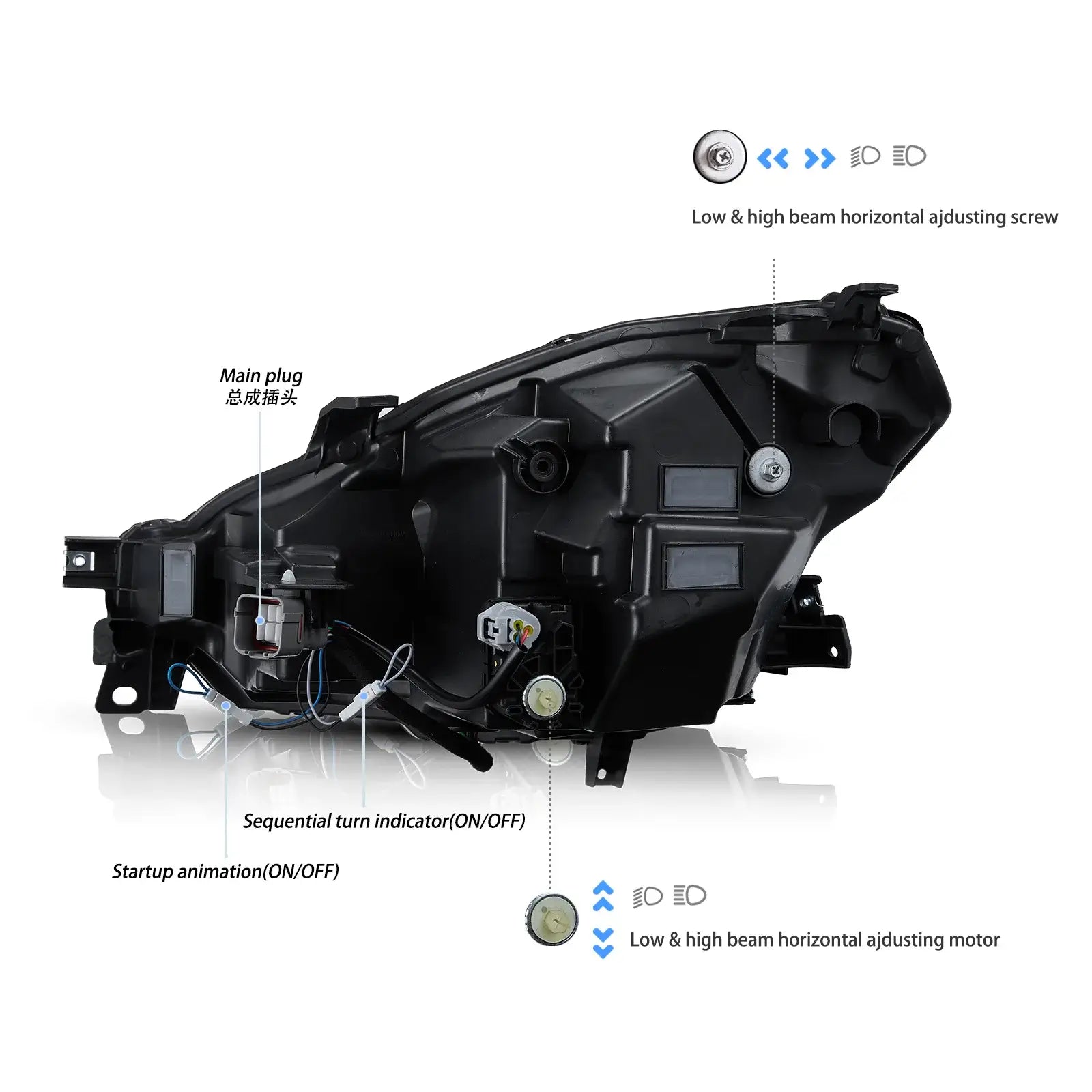 VLAND 21-24 Toyota GR86 / Subaru BRZ strålkastare med Full LED Dual Beam Projector - 3
