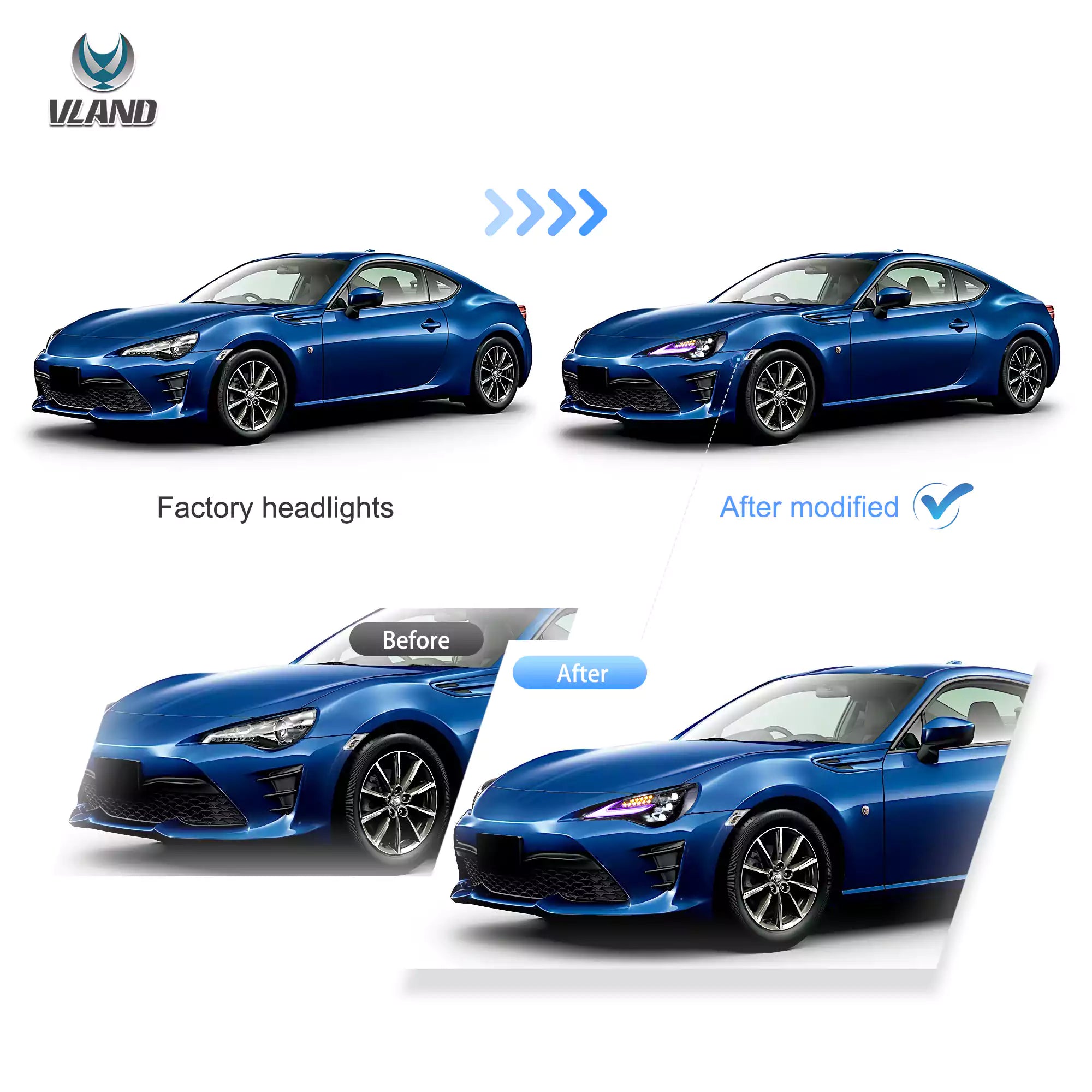 12–21 Toyota 86, Subaru Brz, Scion Frs Vland RGB strålkastare - 10