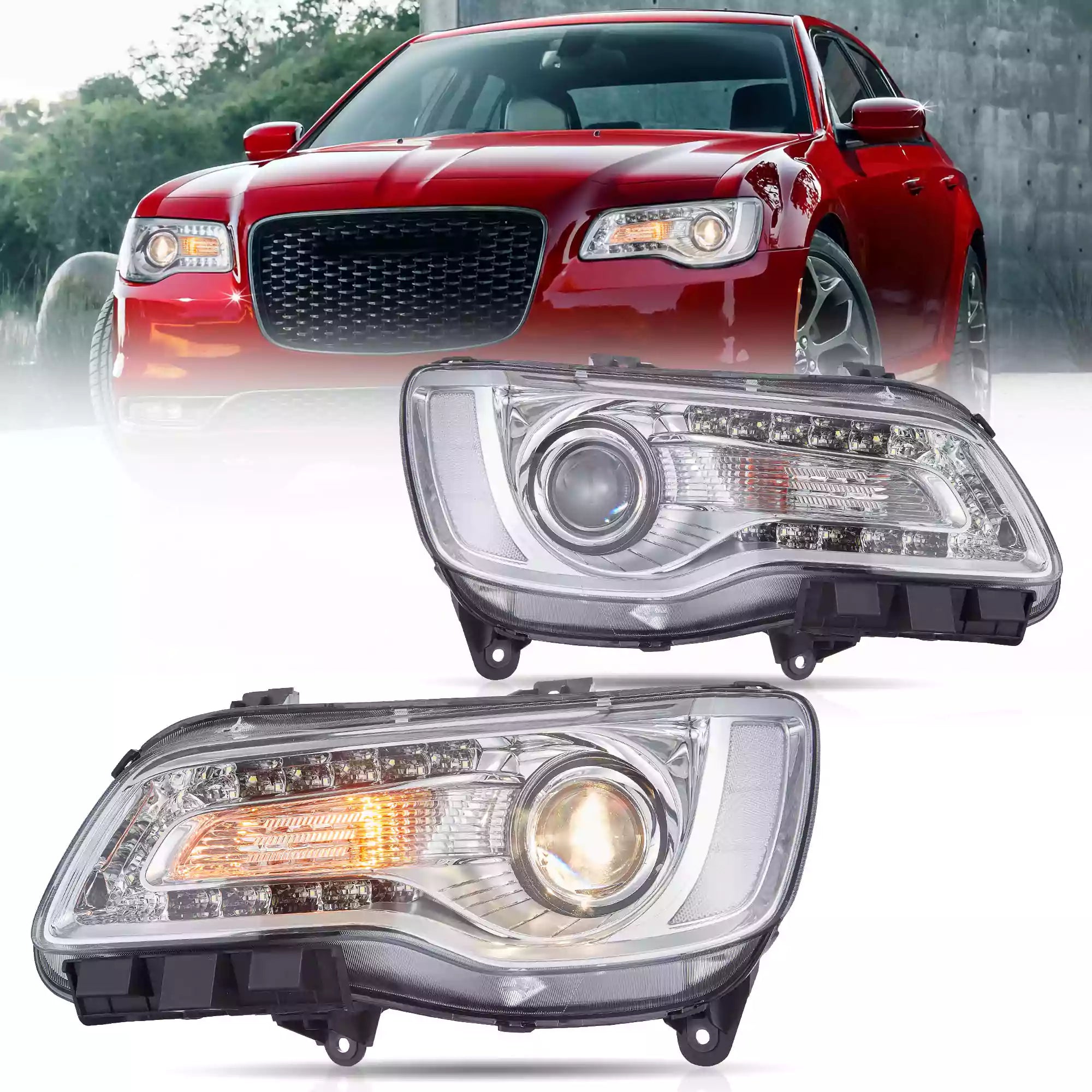 VLAND 2011-2023 Chrysler 300/300C strålkastare - 4