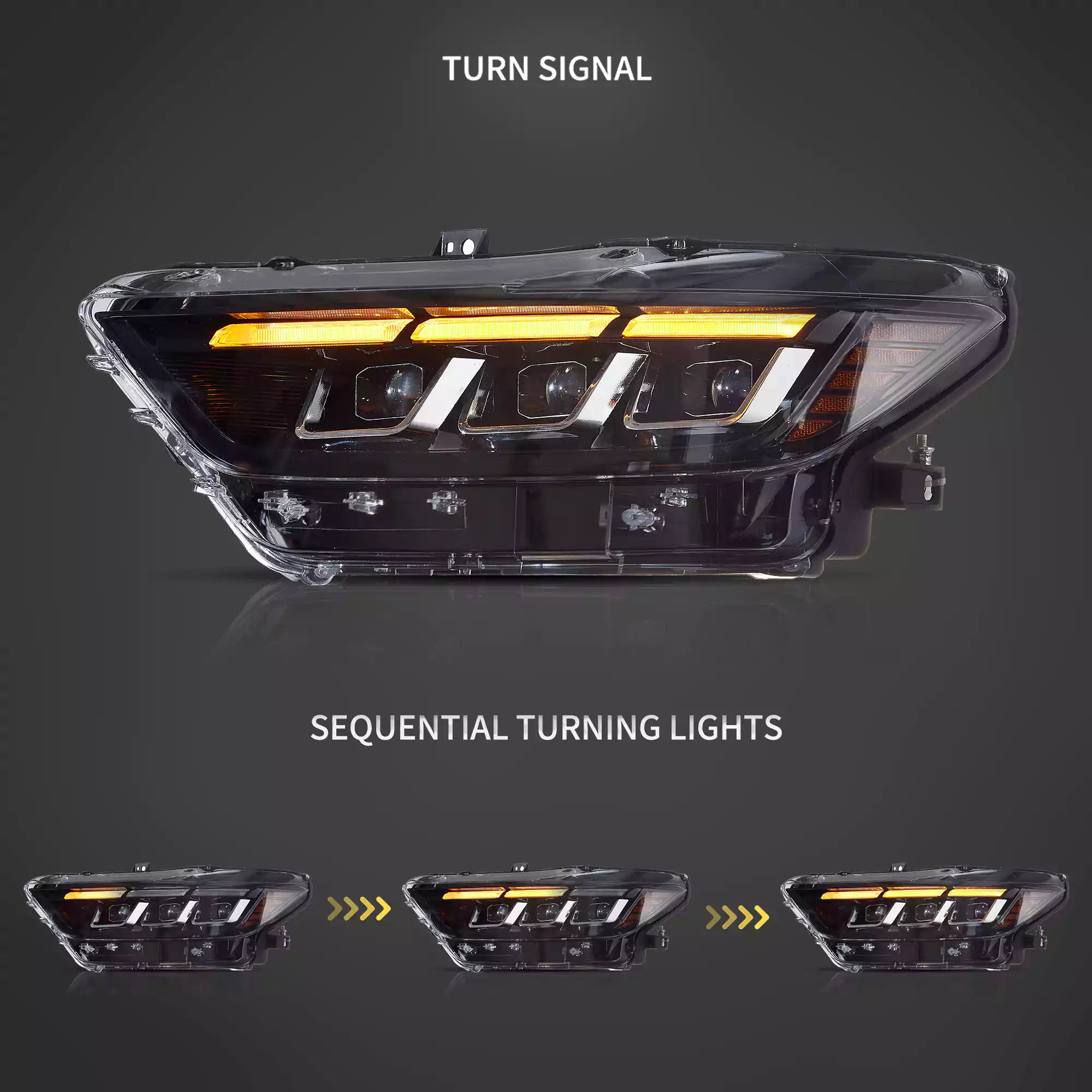 15-17 Ford Mustang LED strålkastare Update 2024 S650 Style - 2