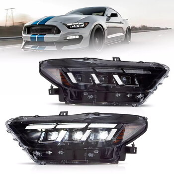 15-17 Ford Mustang LED strålkastare Update 2024 S650 Style