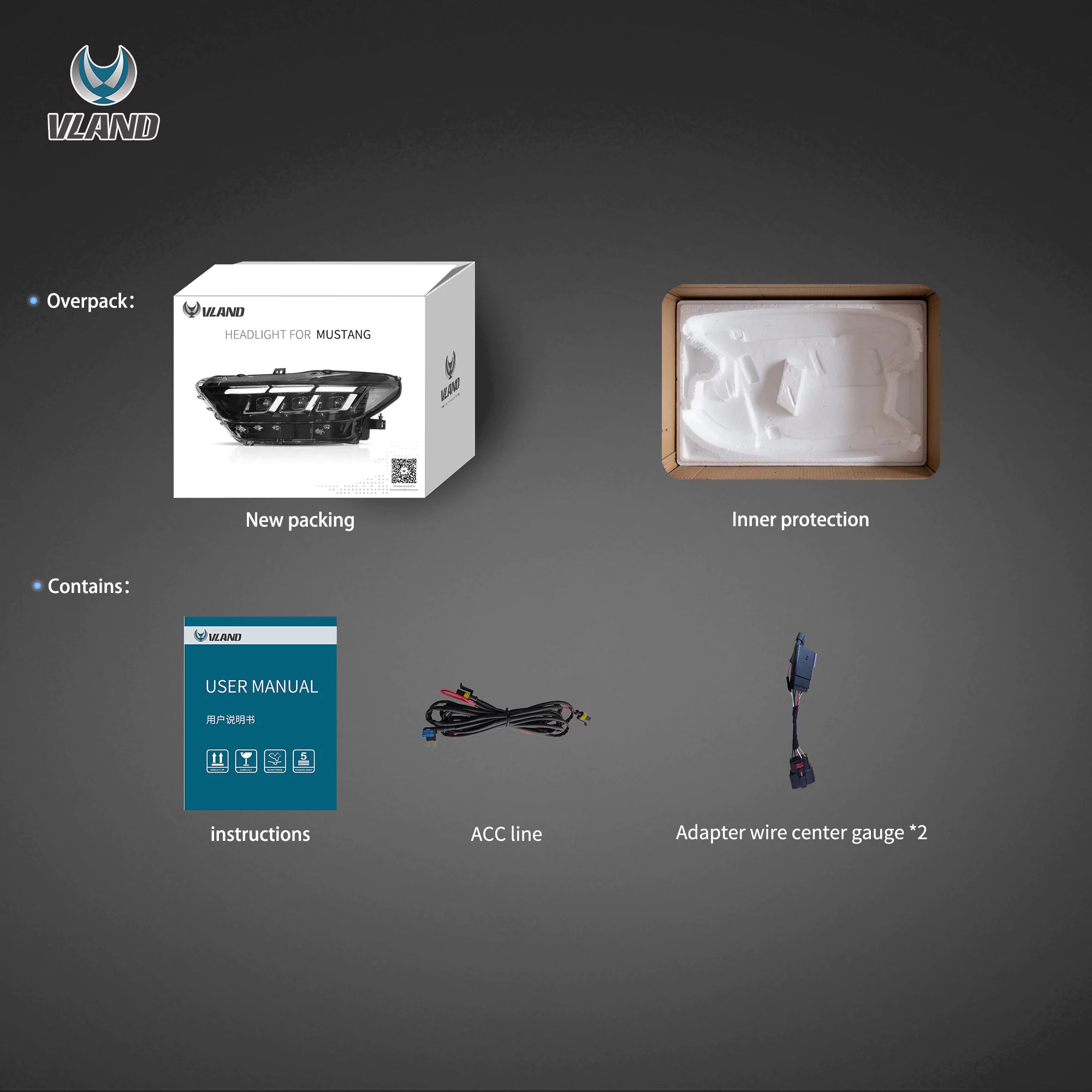 15-17 Ford Mustang LED strålkastare Update 2024 S650 Style - 13