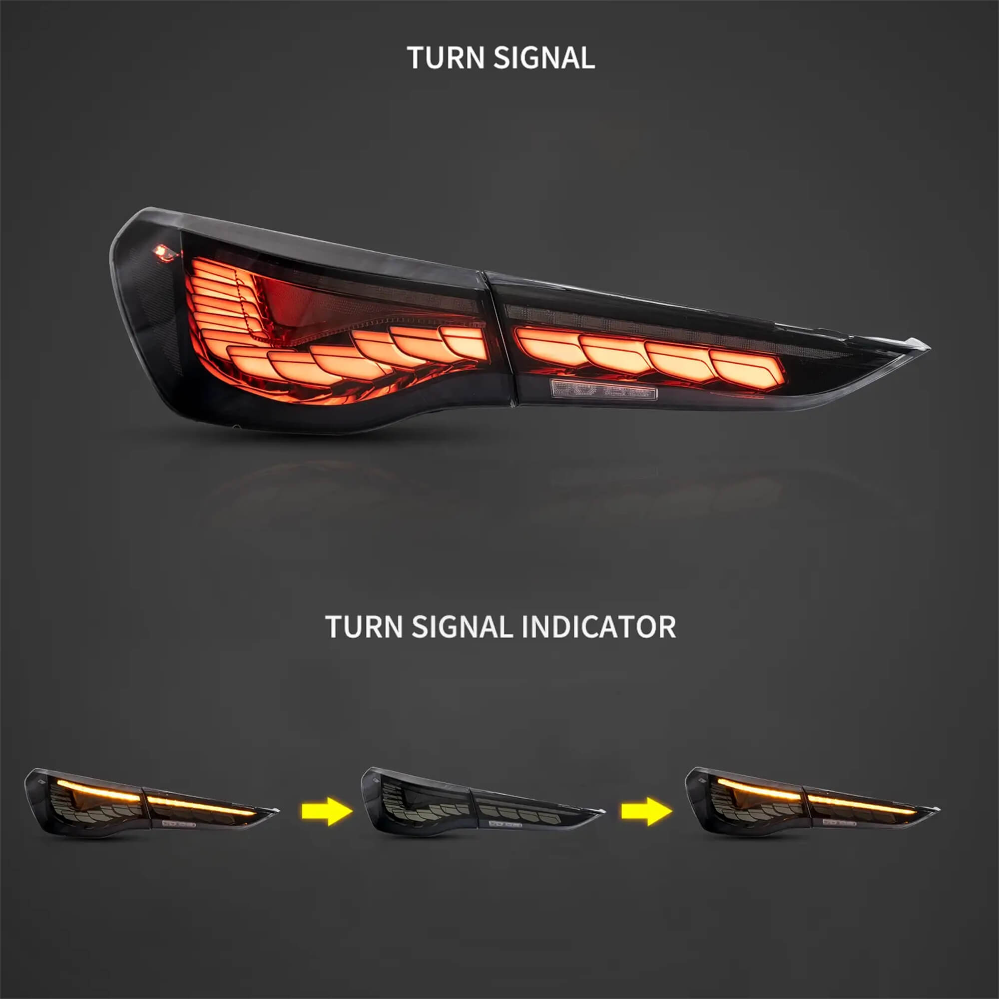 20 och framåt BMW 4 serie G22/G23/G26 VLAND OLED bakljus med dynamisk startanimation [E-märkt] - 2