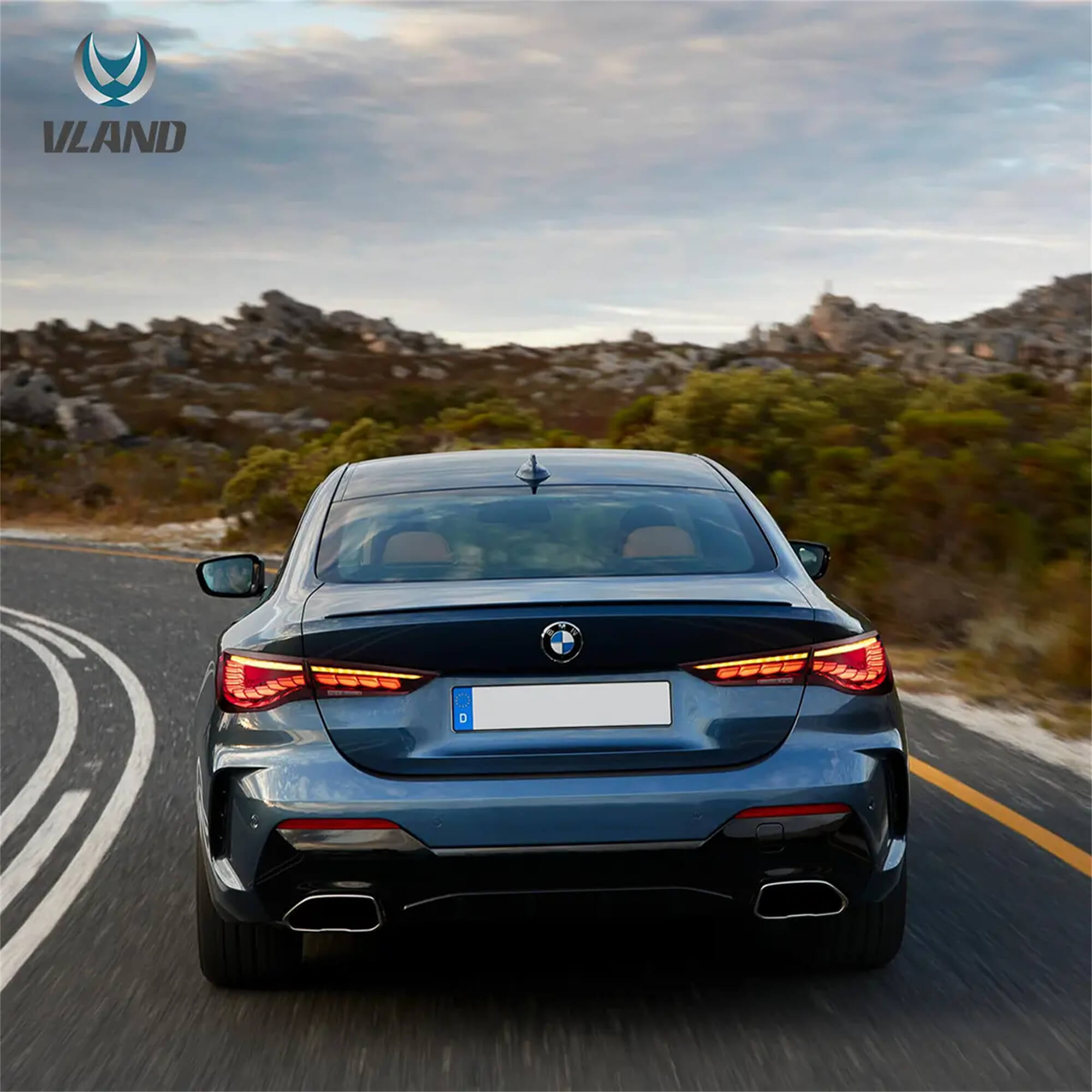 20 och framåt BMW 4 serie G22/G23/G26 VLAND OLED bakljus med dynamisk startanimation [E-märkt] - 8