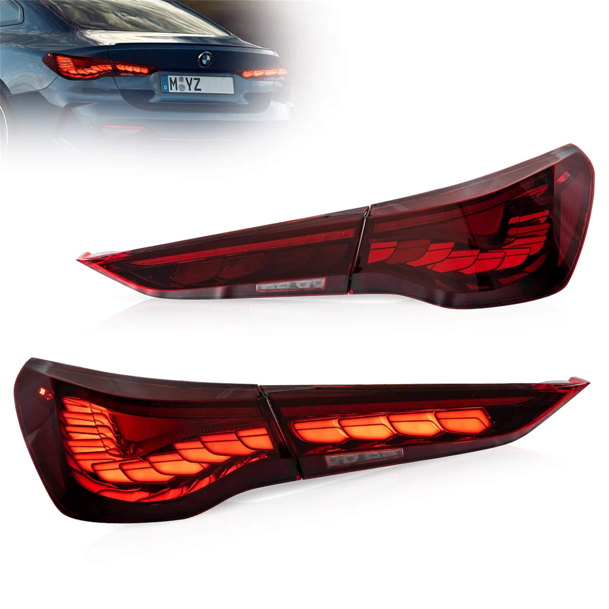 20 och framåt BMW 4 serie G22/G23/G26 VLAND OLED bakljus med dynamisk startanimation [E-märkt] - 3