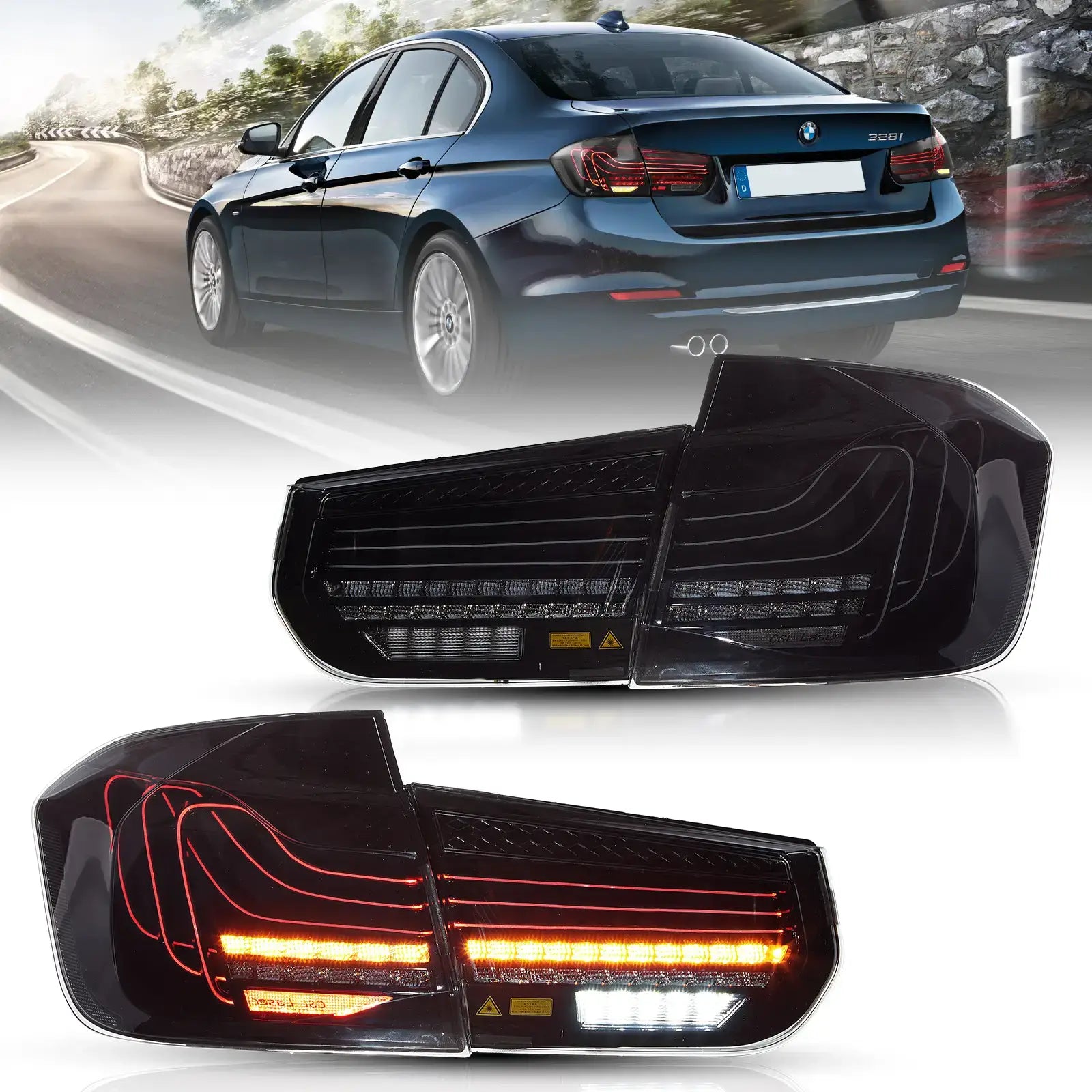 12-19 BMW F30 F80 3 serie VLAND Laser bakljus CSL stil [E-märkt] - 3